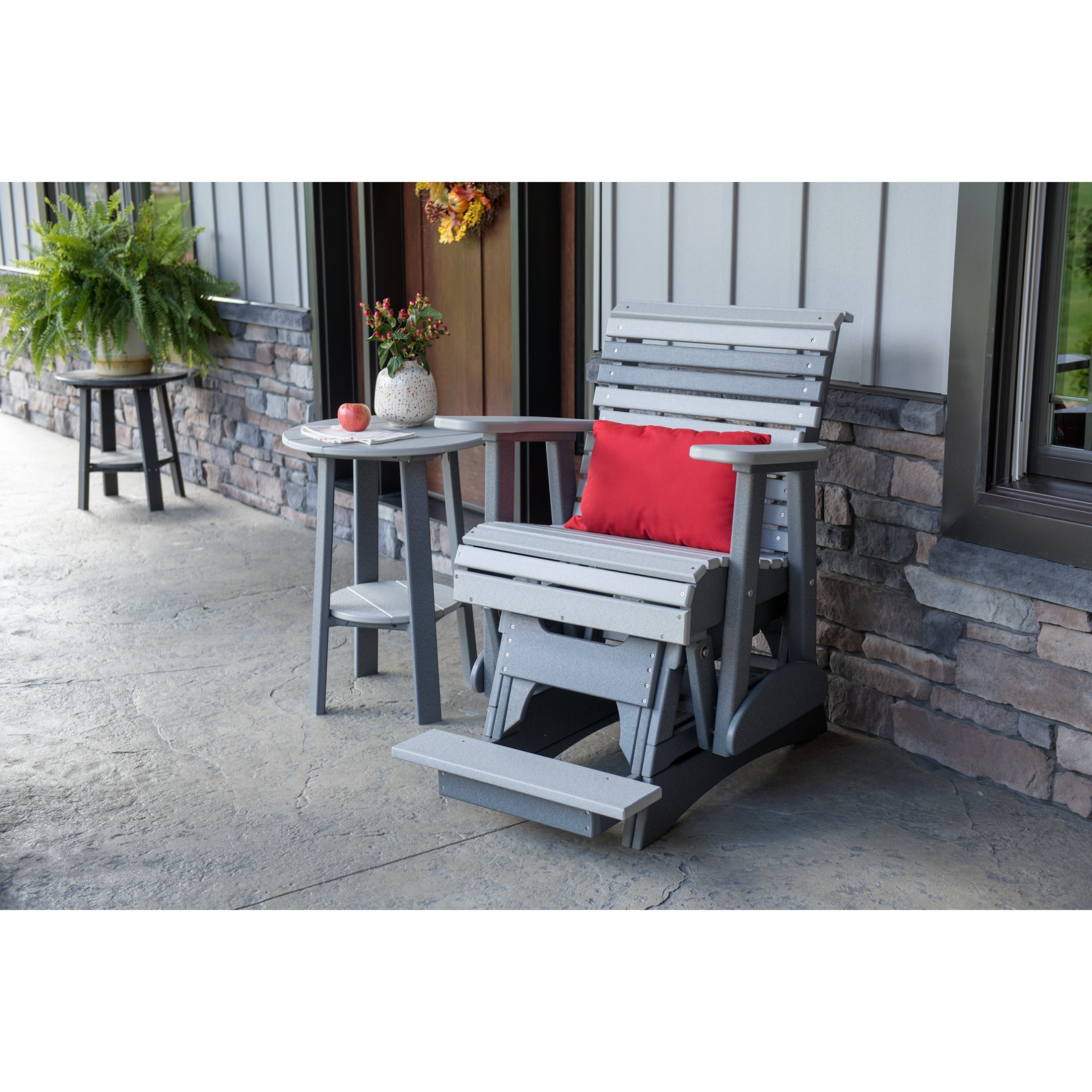 LuxCraft 2′ Plain Balcony Glider Chair – Outdoor Poly Balcony Glider Seat (2PPBAG)