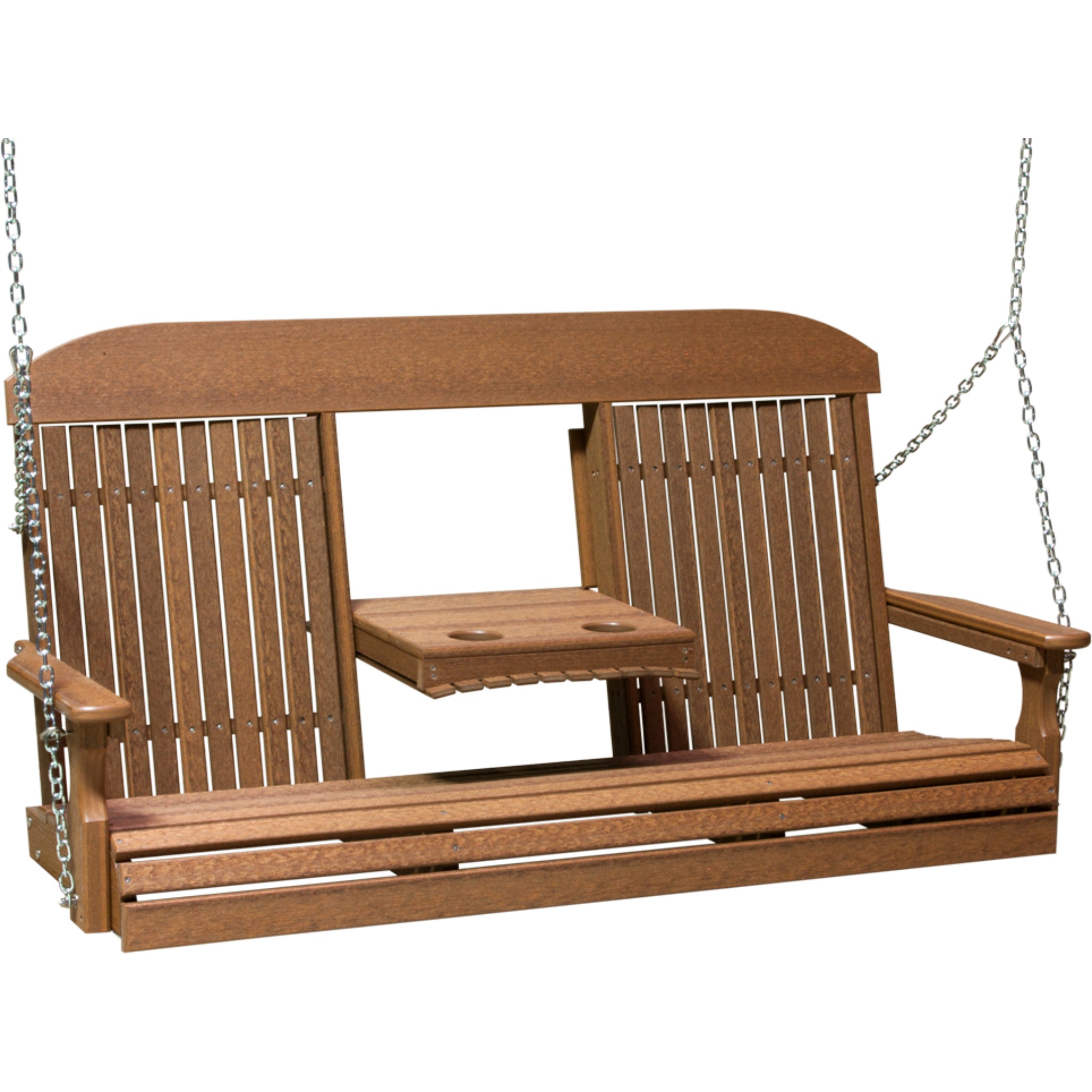 LuxCraft 5′ Classic Swing Chair – Durable Poly Outdoor Porch Swing (5CPS)
