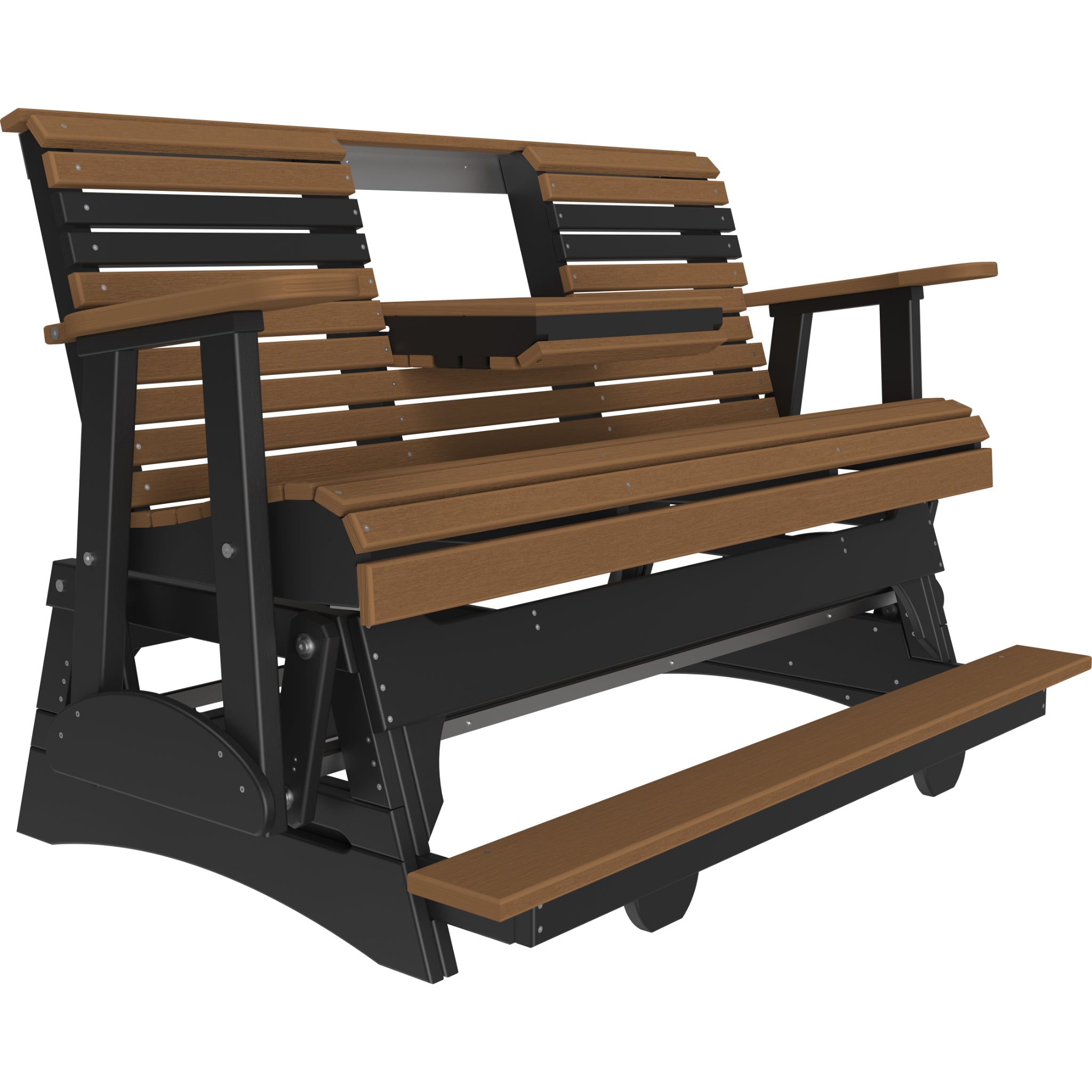 LuxCraft 5′ Plain Balcony Glider – Outdoor Poly Balcony Glider Bench (5PPBAG)