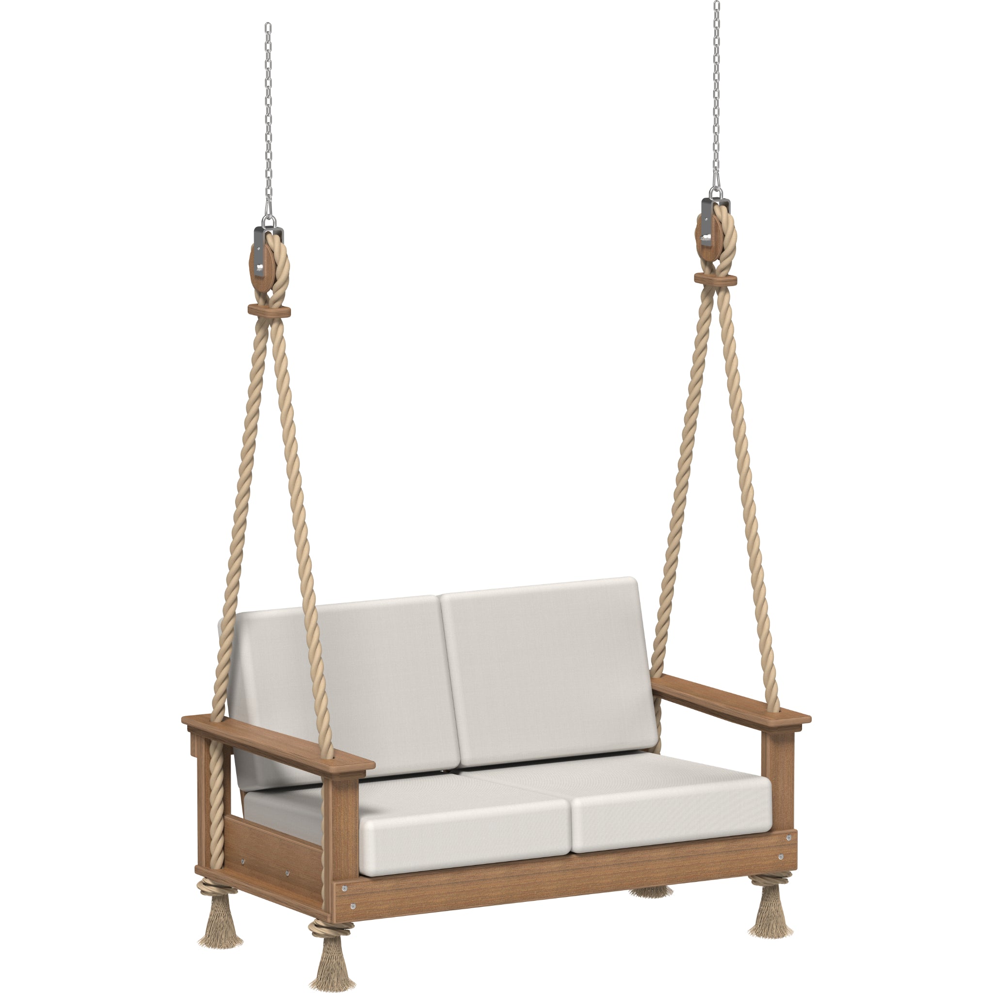 LuxCraft Lanai Deep Seating Loveseat Swing – Outdoor Poly Patio Swing (LDSLS)