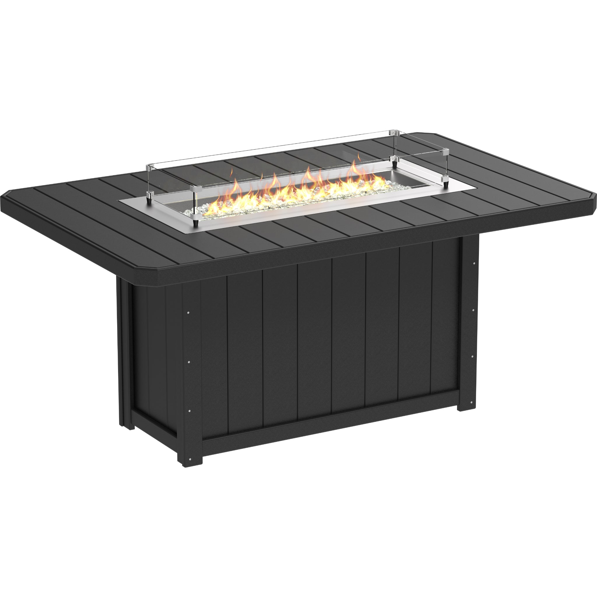 LuxCraft Lumin 79″ Rectangular Fire Table – Outdoor Poly Patio Counter Height Fire Table (LFT79R)