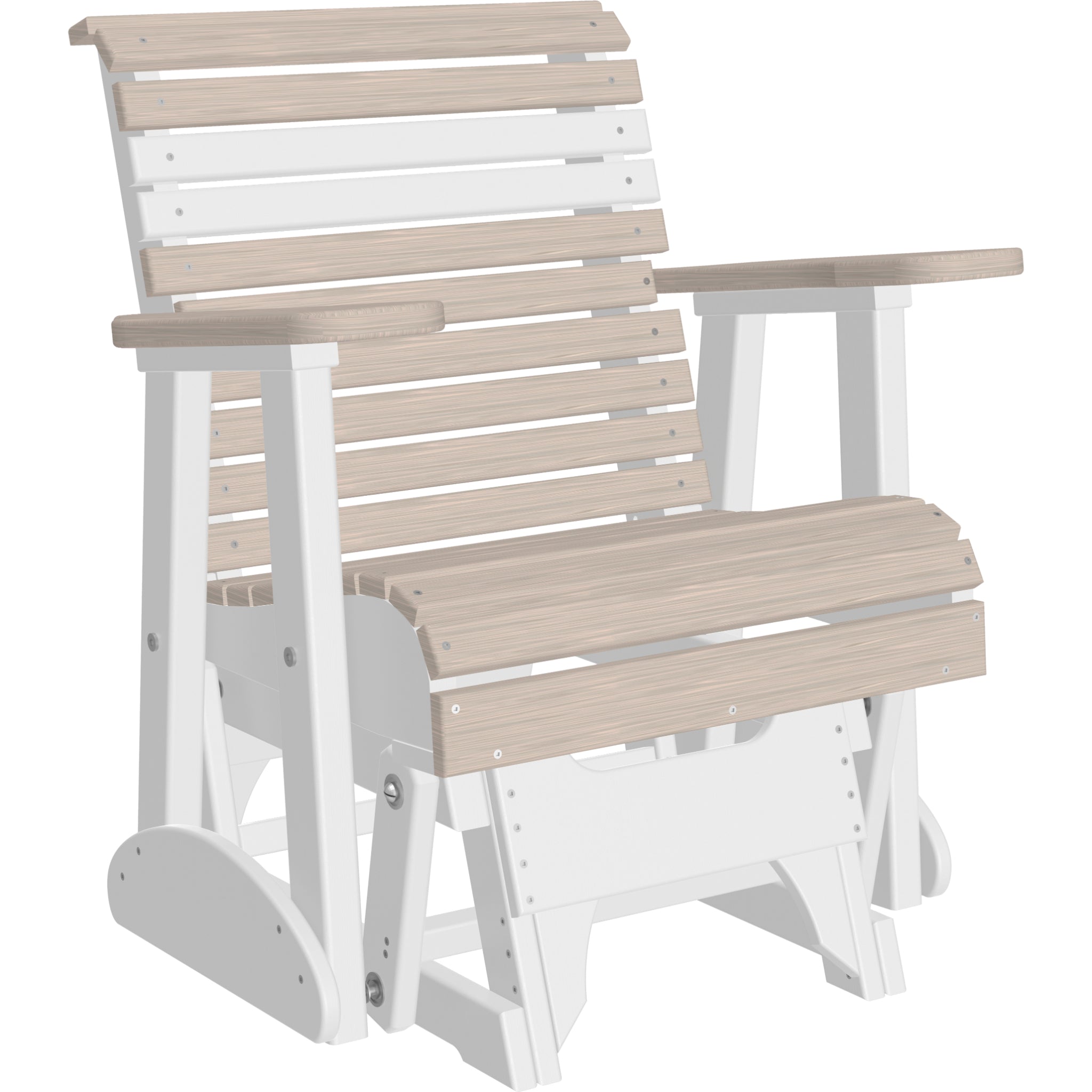 LuxCraft 2′ Plain Glider Chair – Outdoor Poly Porch Glider Seat (2PPG)