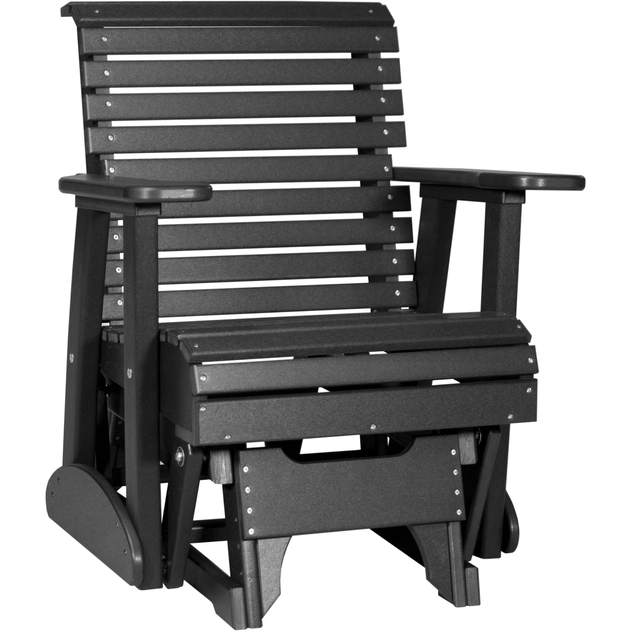 LuxCraft 2′ Plain Glider Chair – Outdoor Poly Porch Glider Seat (2PPG)