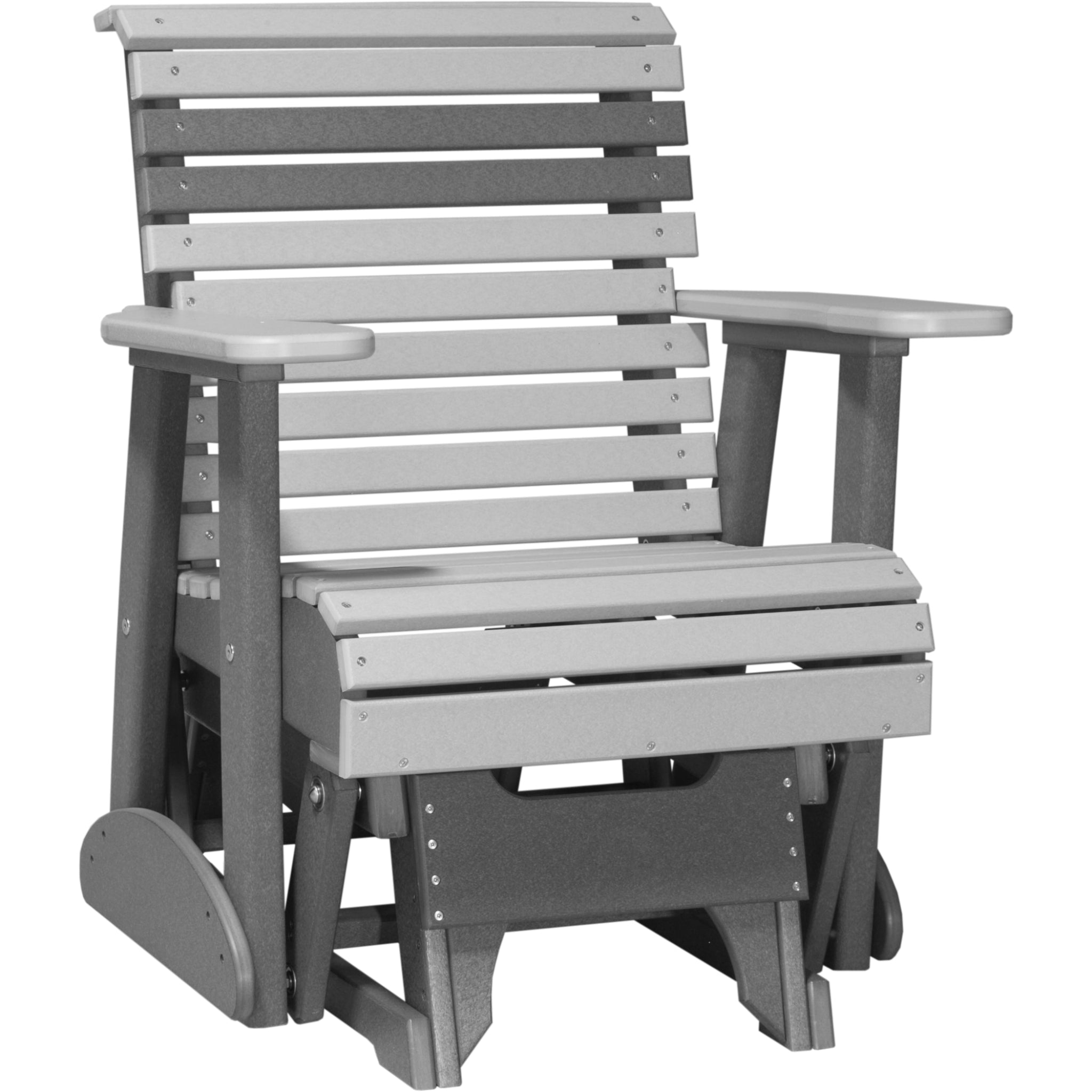 LuxCraft 2′ Plain Glider Chair – Outdoor Poly Porch Glider Seat (2PPG)
