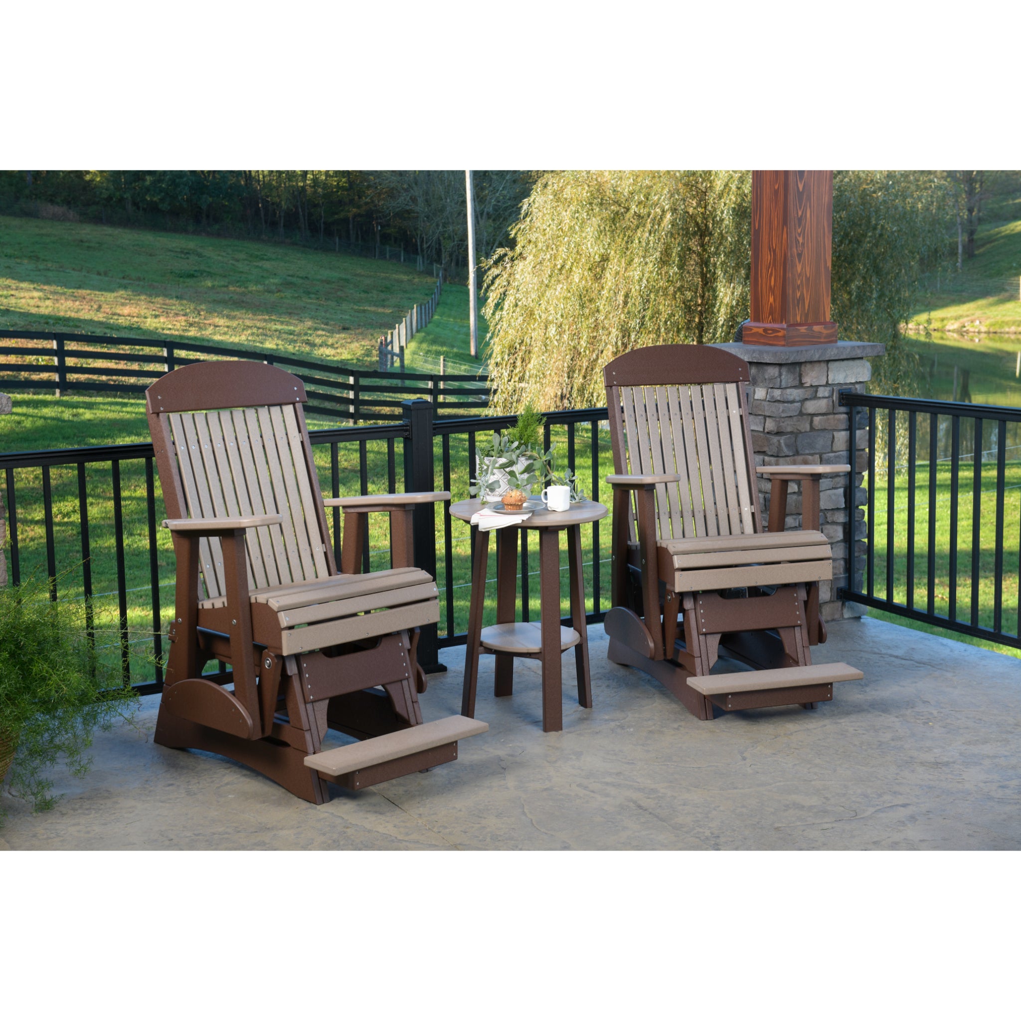 LuxCraft 2′ Classic Balcony Glider Chair – Outdoor Poly High Seat Glider (2CPBAG)