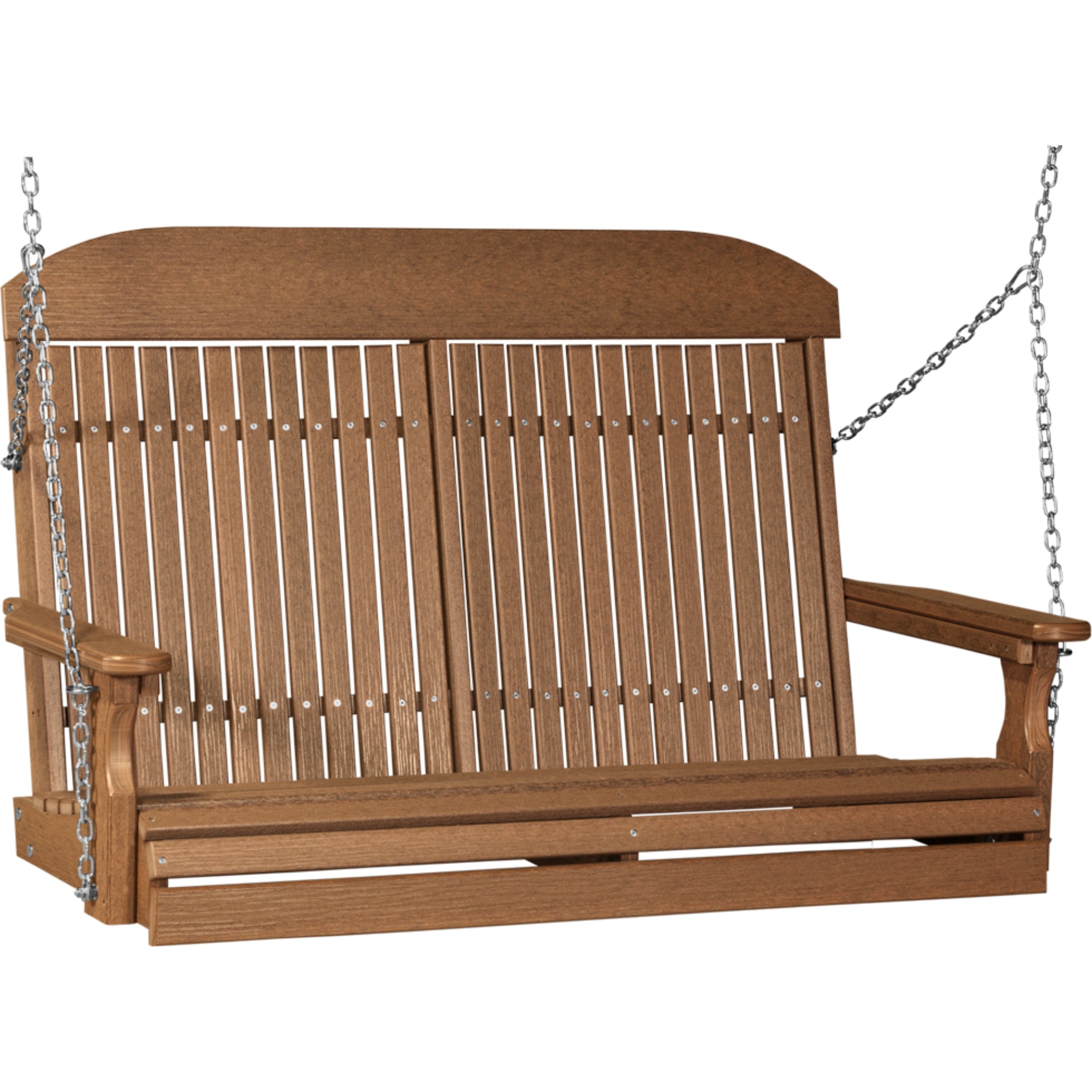 LuxCraft 4′ Classic Swing Chair – Durable Poly Outdoor Porch Swing (4CPS)