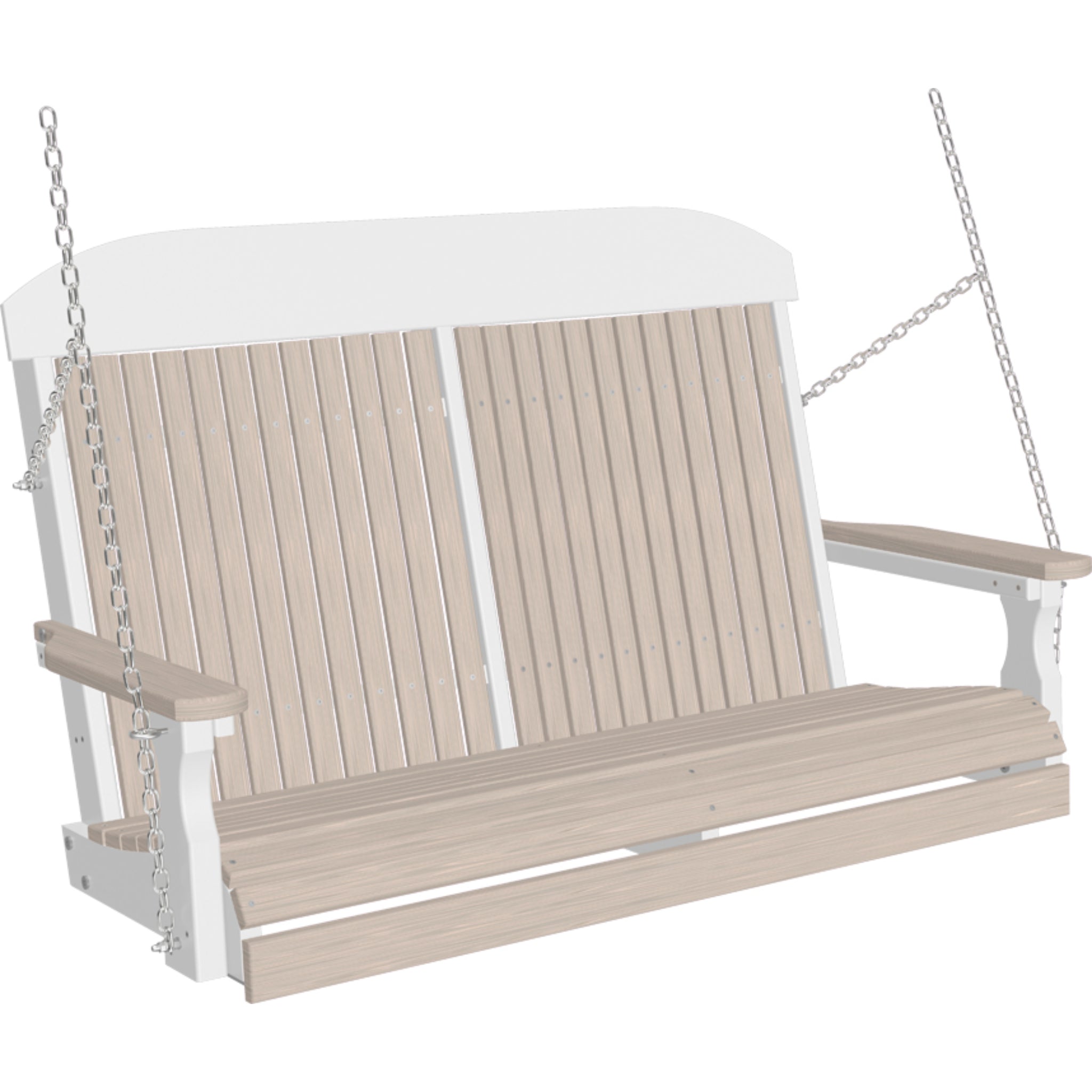 LuxCraft 4′ Classic Swing Chair – Durable Poly Outdoor Porch Swing (4CPS)