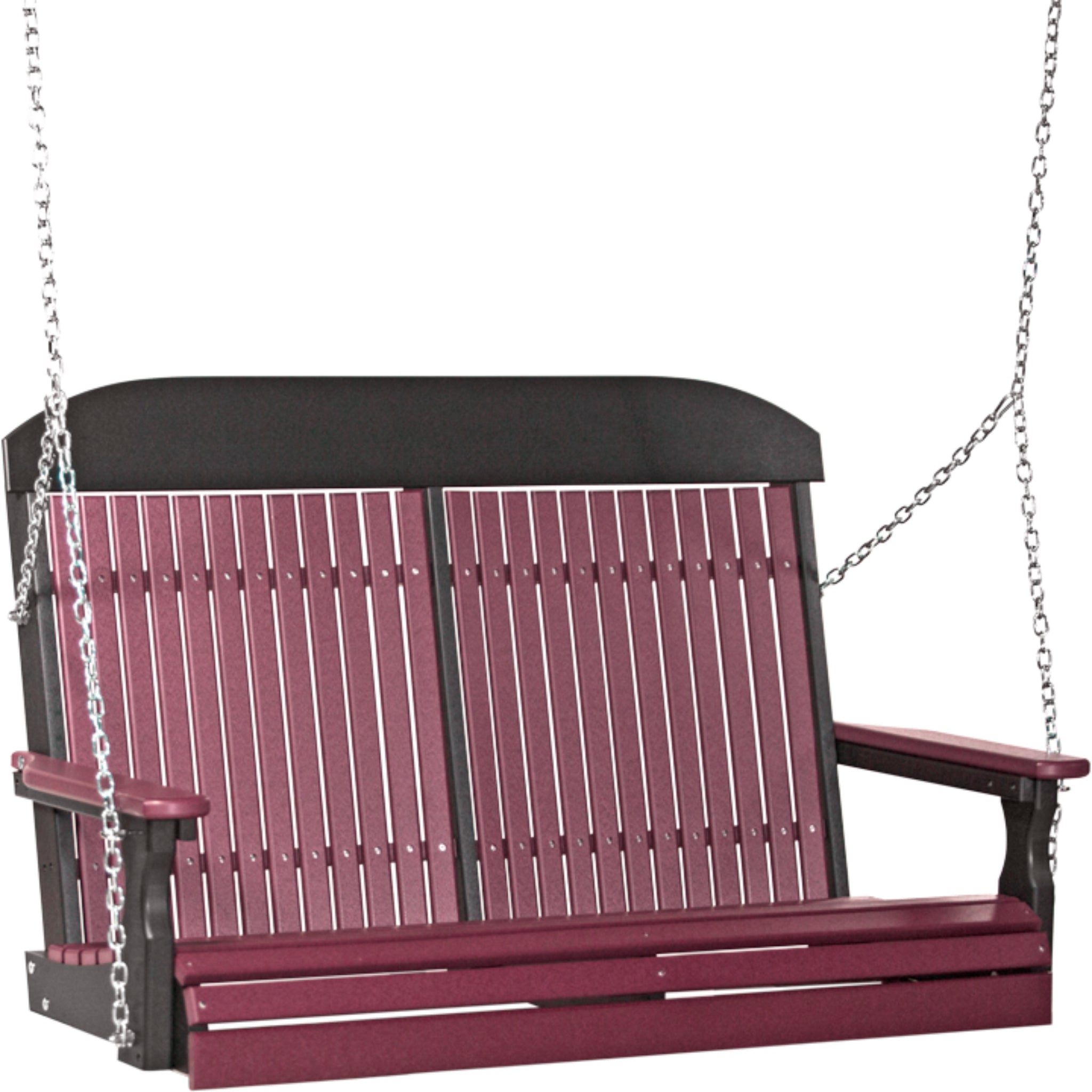 LuxCraft 4′ Classic Swing Chair – Durable Poly Outdoor Porch Swing (4CPS)