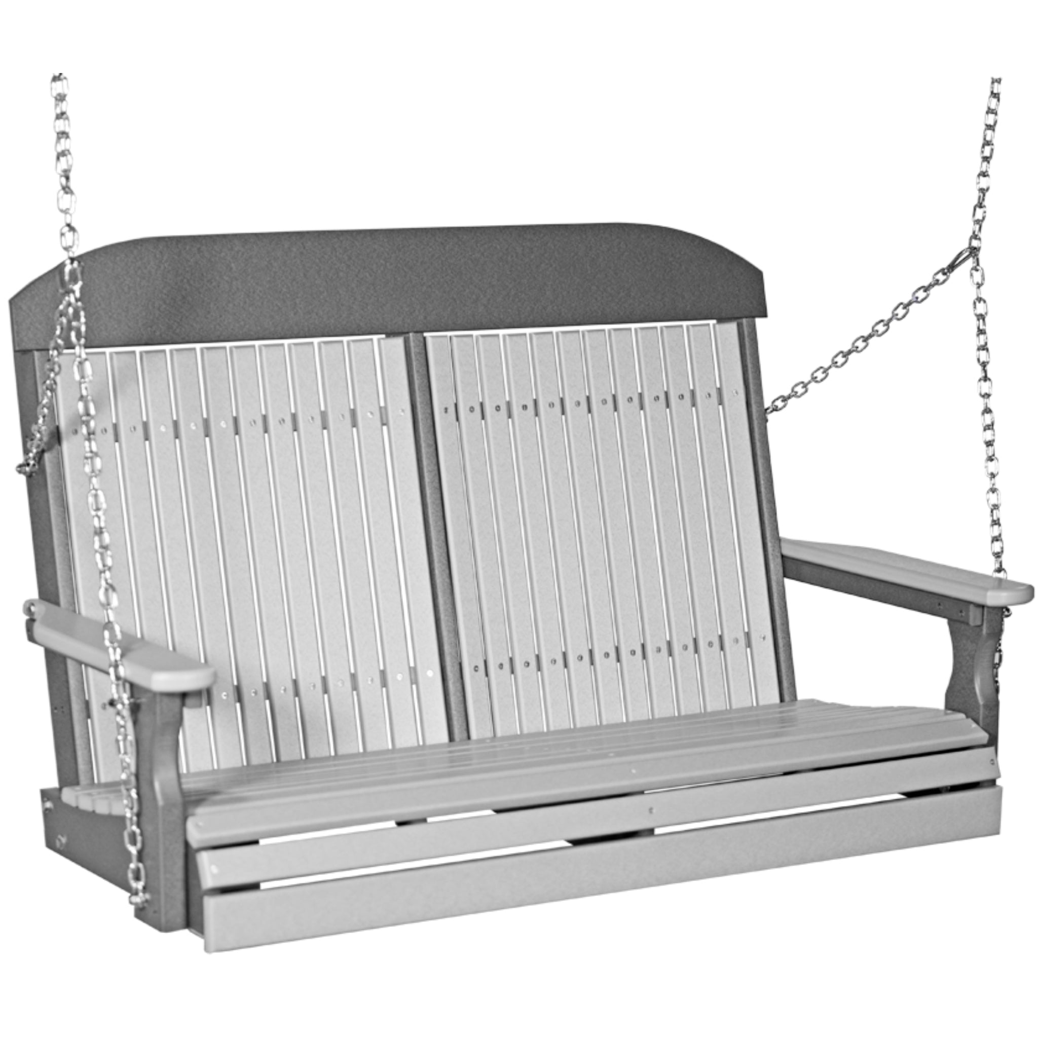 LuxCraft 4′ Classic Swing Chair – Durable Poly Outdoor Porch Swing (4CPS)