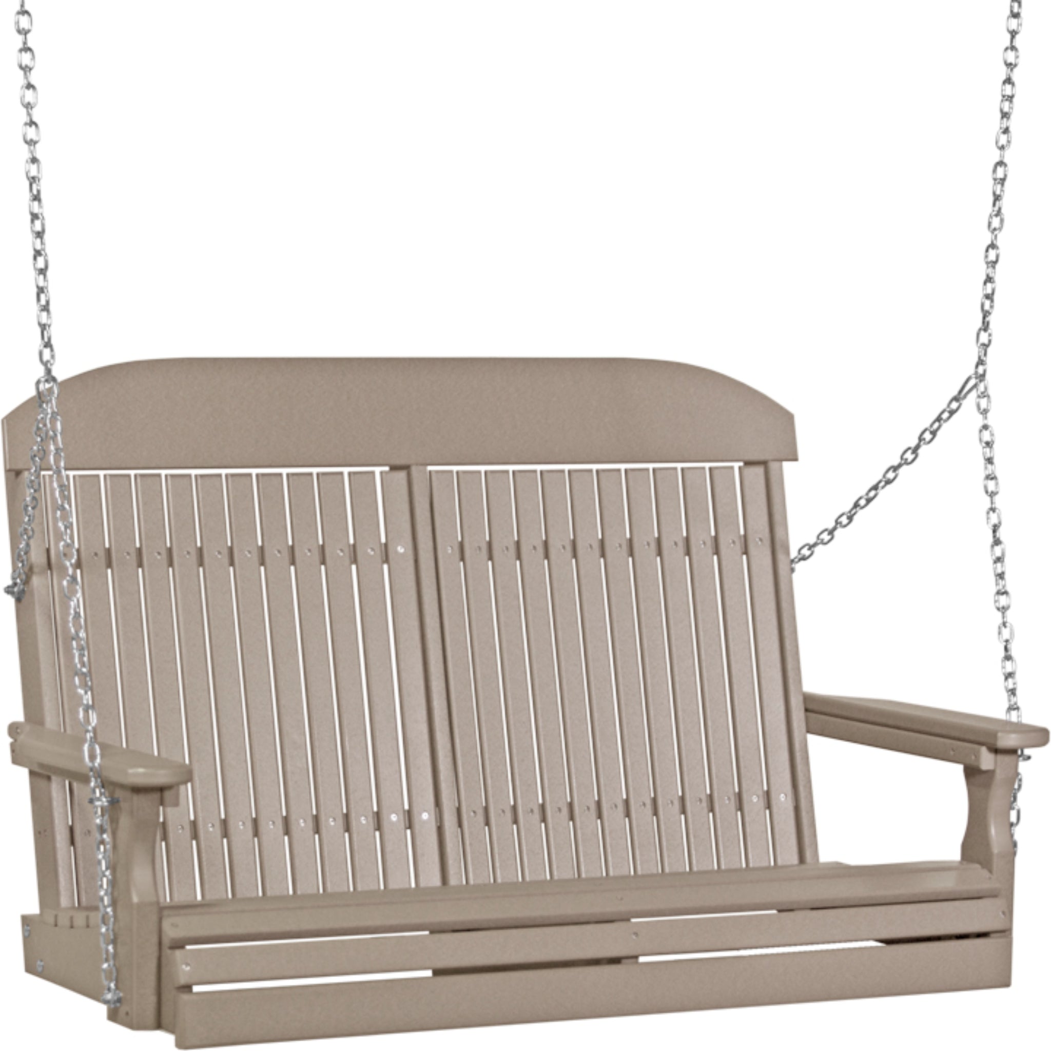 LuxCraft 4′ Classic Swing Chair – Durable Poly Outdoor Porch Swing (4CPS)