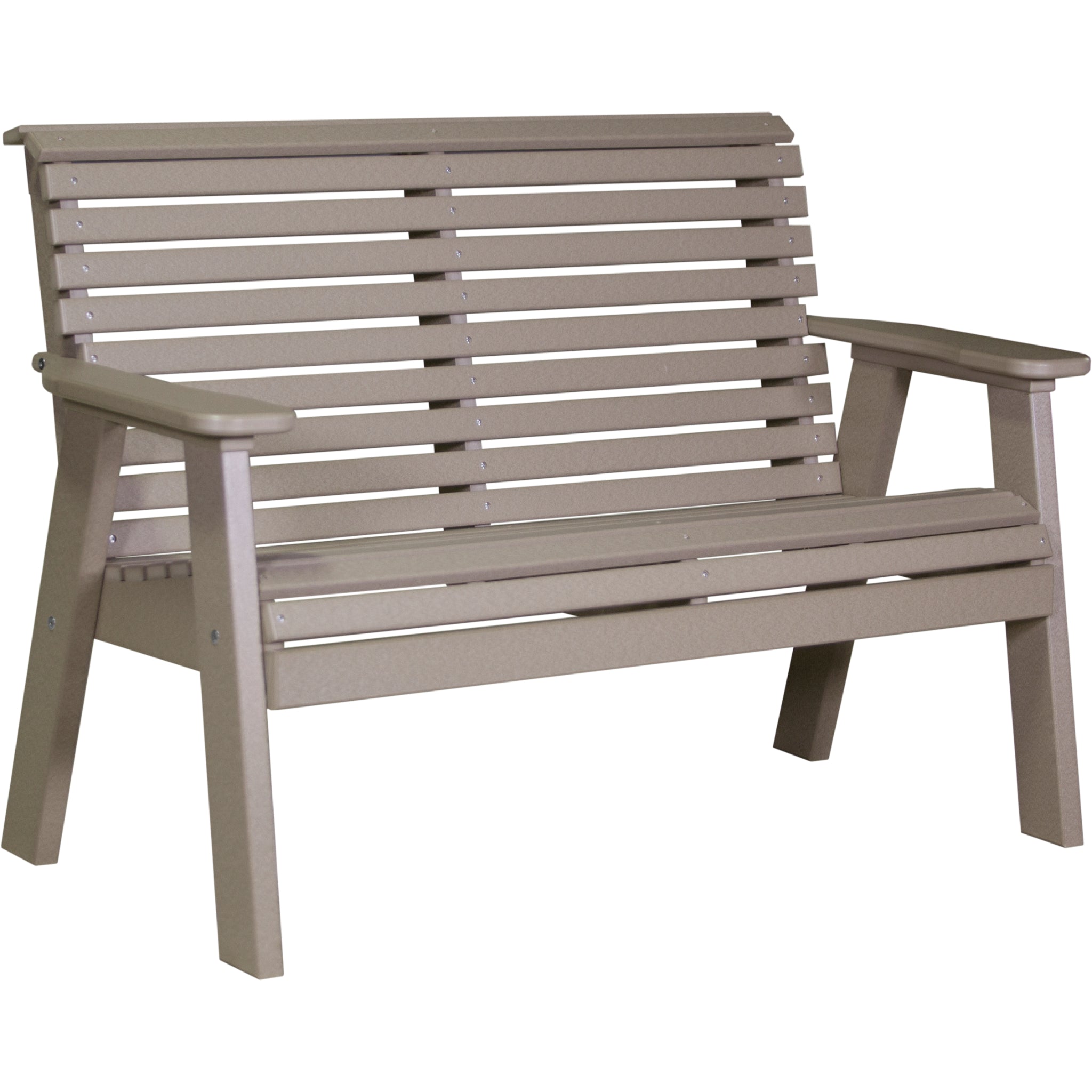 LuxCraft 4′ Plain Bench – Outdoor Poly Garden Bench (4PPB)