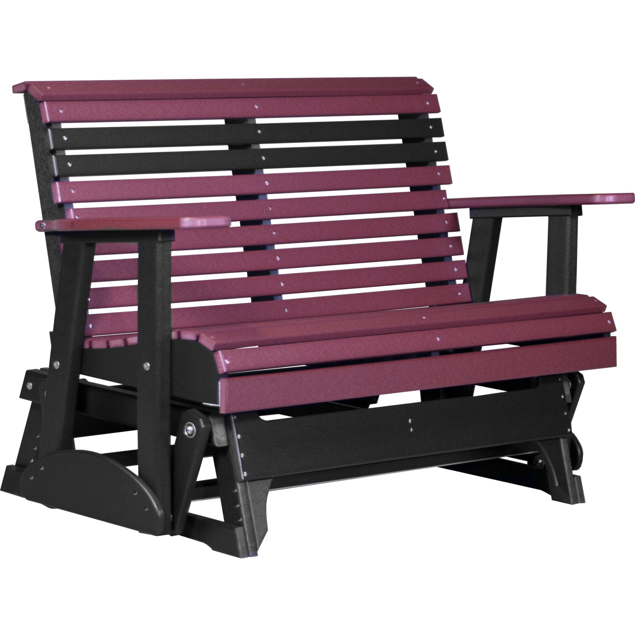 LuxCraft 4′ Plain Glider – Outdoor Poly Porch Glider Bench (4PPG)