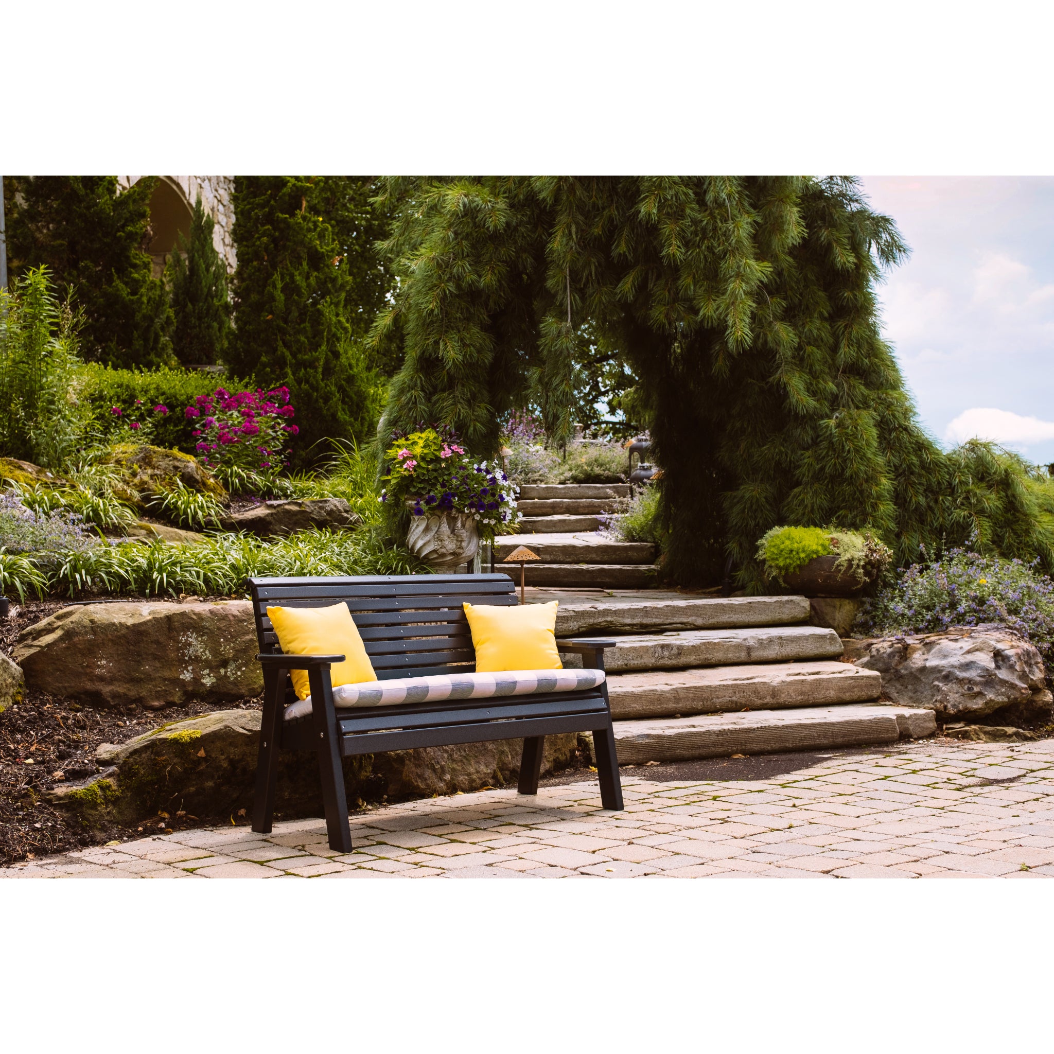 LuxCraft 4′ Plain Bench – Outdoor Poly Garden Bench (4PPB)
