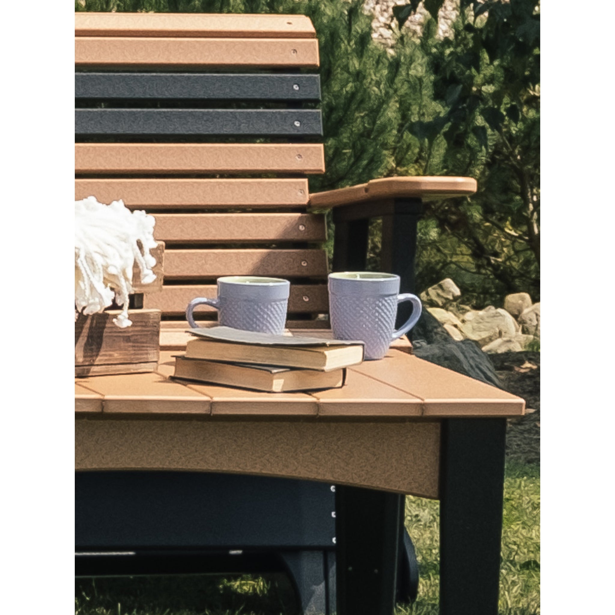 LuxCraft 4′ Plain Glider – Outdoor Poly Porch Glider Bench (4PPG)