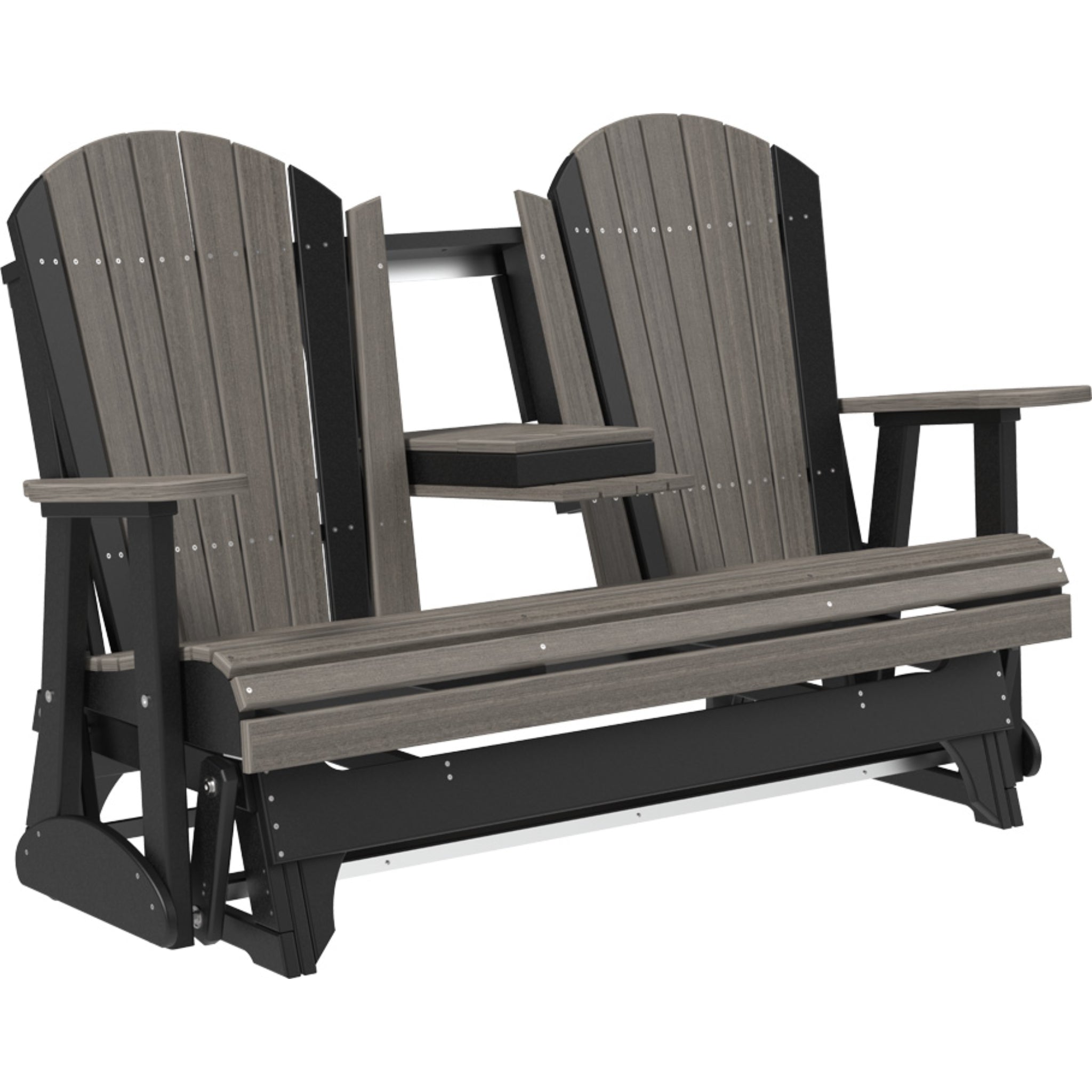 LuxCraft 5′ Adirondack Glider Chair –  Outdoor Poly Porch Glider (5APG)