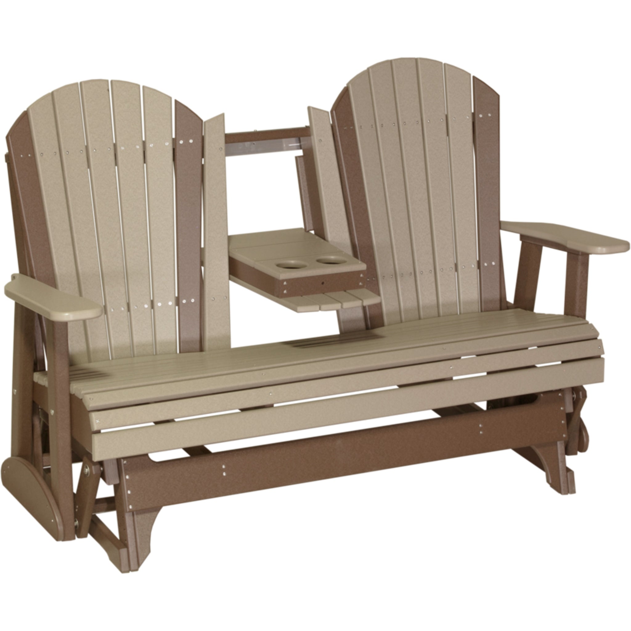 LuxCraft 5′ Adirondack Glider Chair –  Outdoor Poly Porch Glider (5APG)