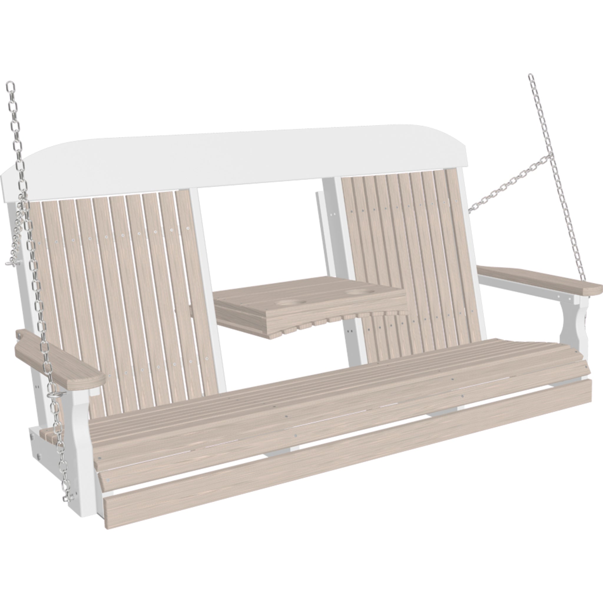 LuxCraft 5′ Classic Swing Chair – Durable Poly Outdoor Porch Swing (5CPS)