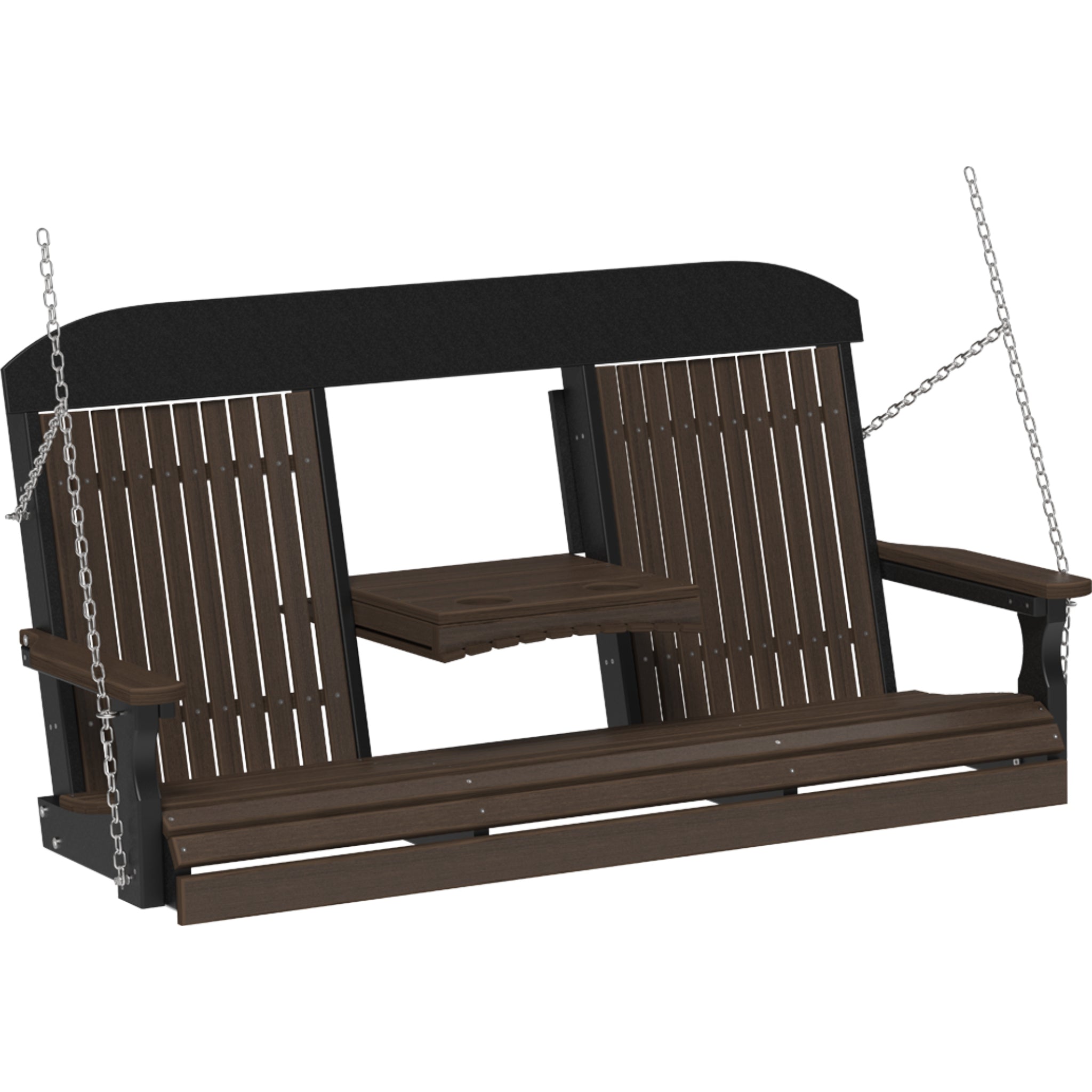 LuxCraft 5′ Classic Swing Chair – Durable Poly Outdoor Porch Swing (5CPS)