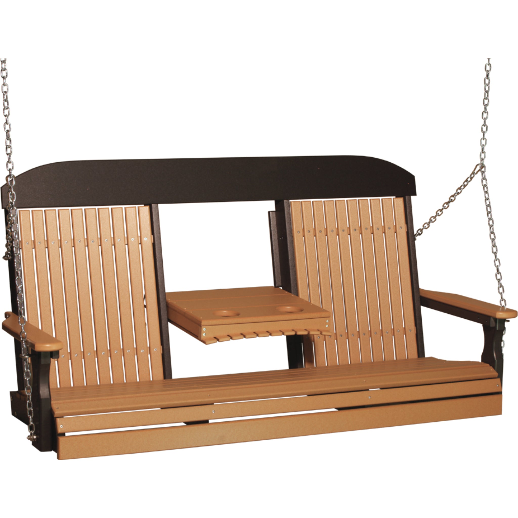 LuxCraft 5′ Classic Swing Chair – Durable Poly Outdoor Porch Swing (5CPS)