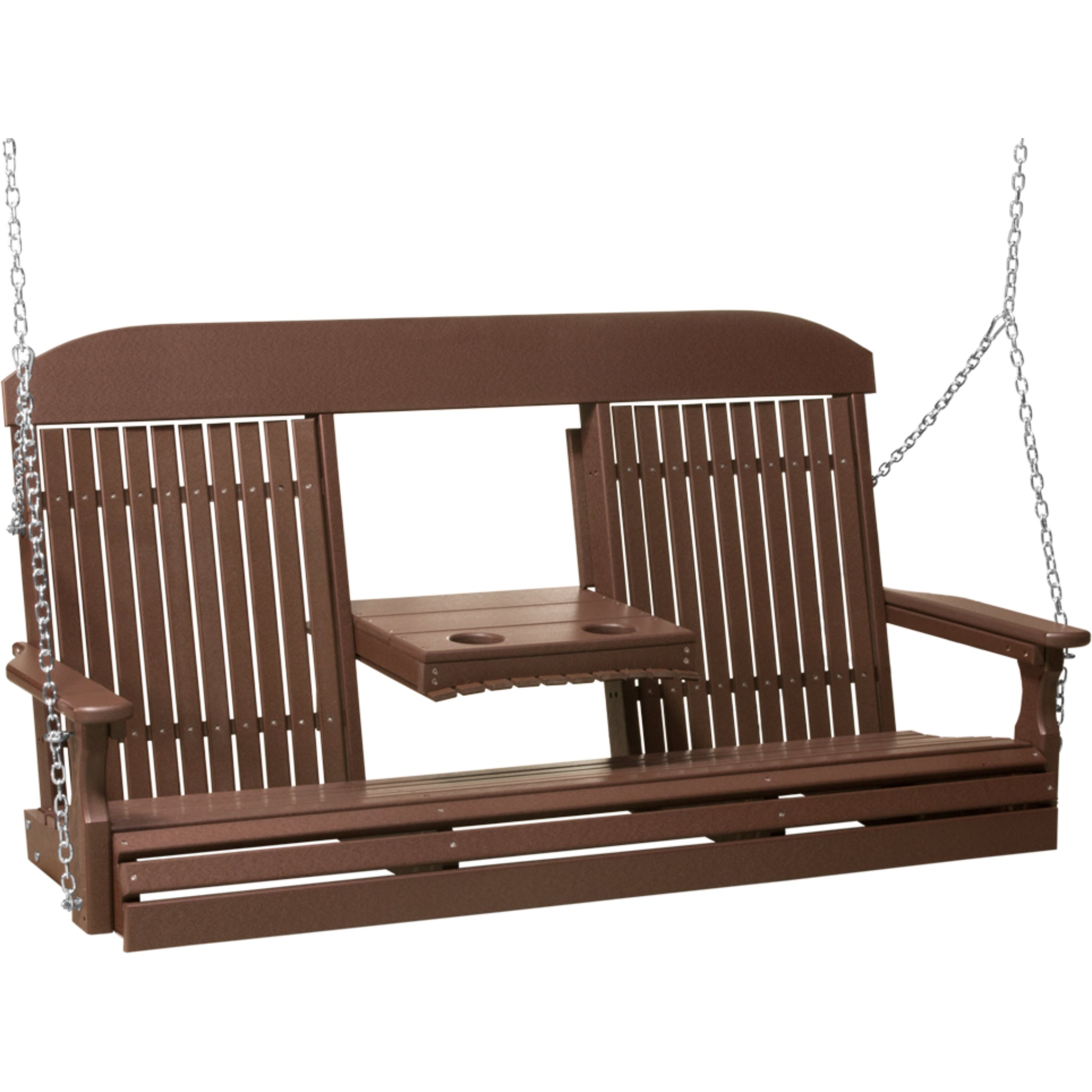 LuxCraft 5′ Classic Swing Chair – Durable Poly Outdoor Porch Swing (5CPS)
