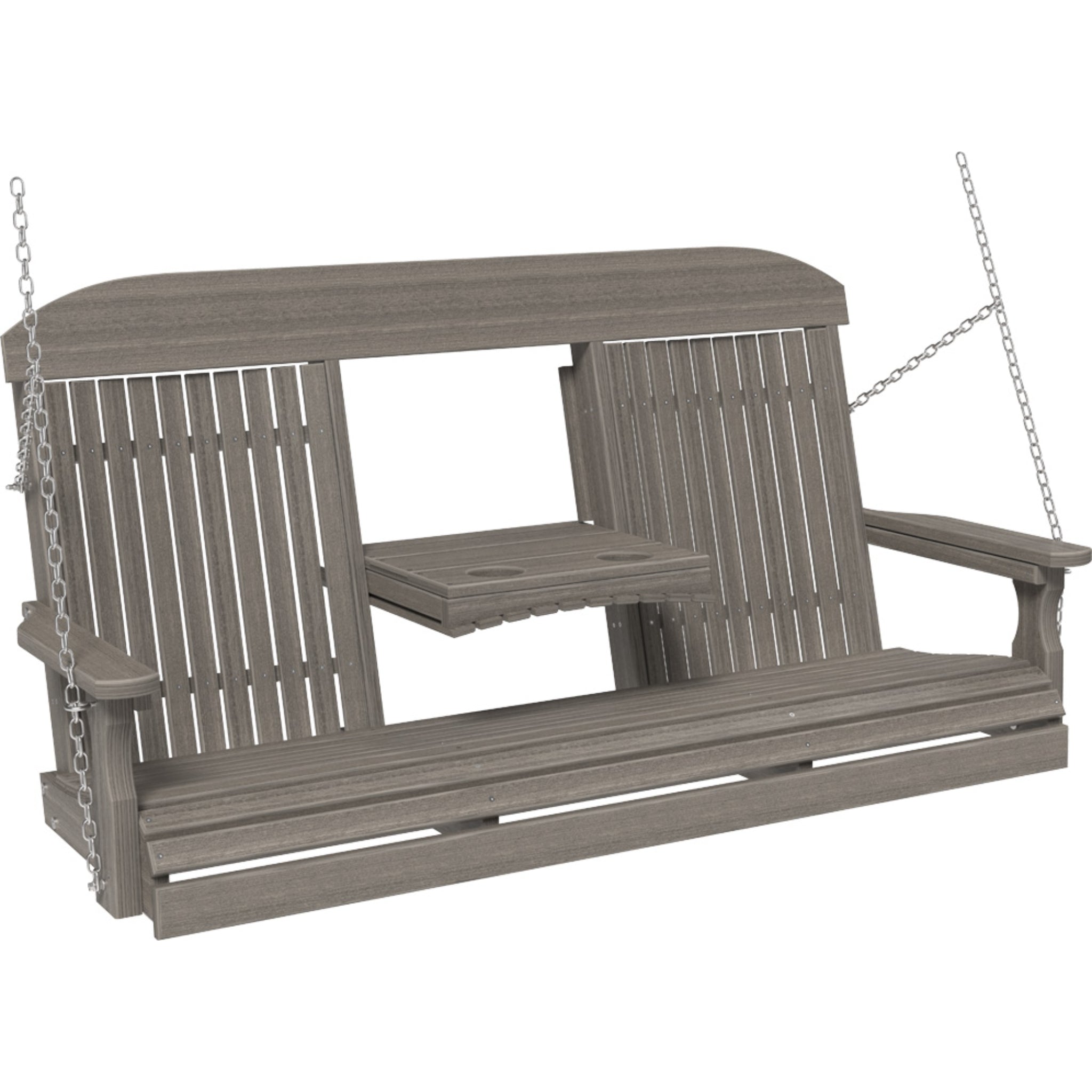 LuxCraft 5′ Classic Swing Chair – Durable Poly Outdoor Porch Swing (5CPS)