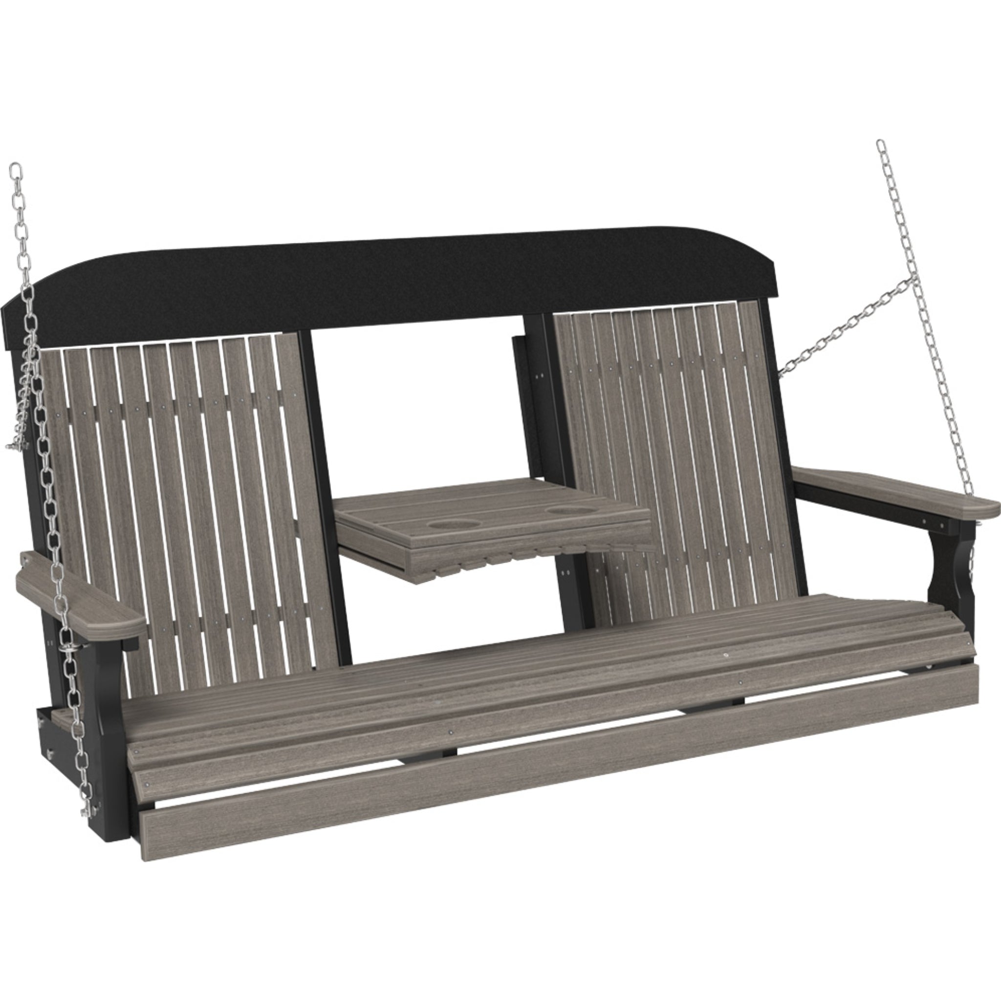 LuxCraft 5′ Classic Swing Chair – Durable Poly Outdoor Porch Swing (5CPS)