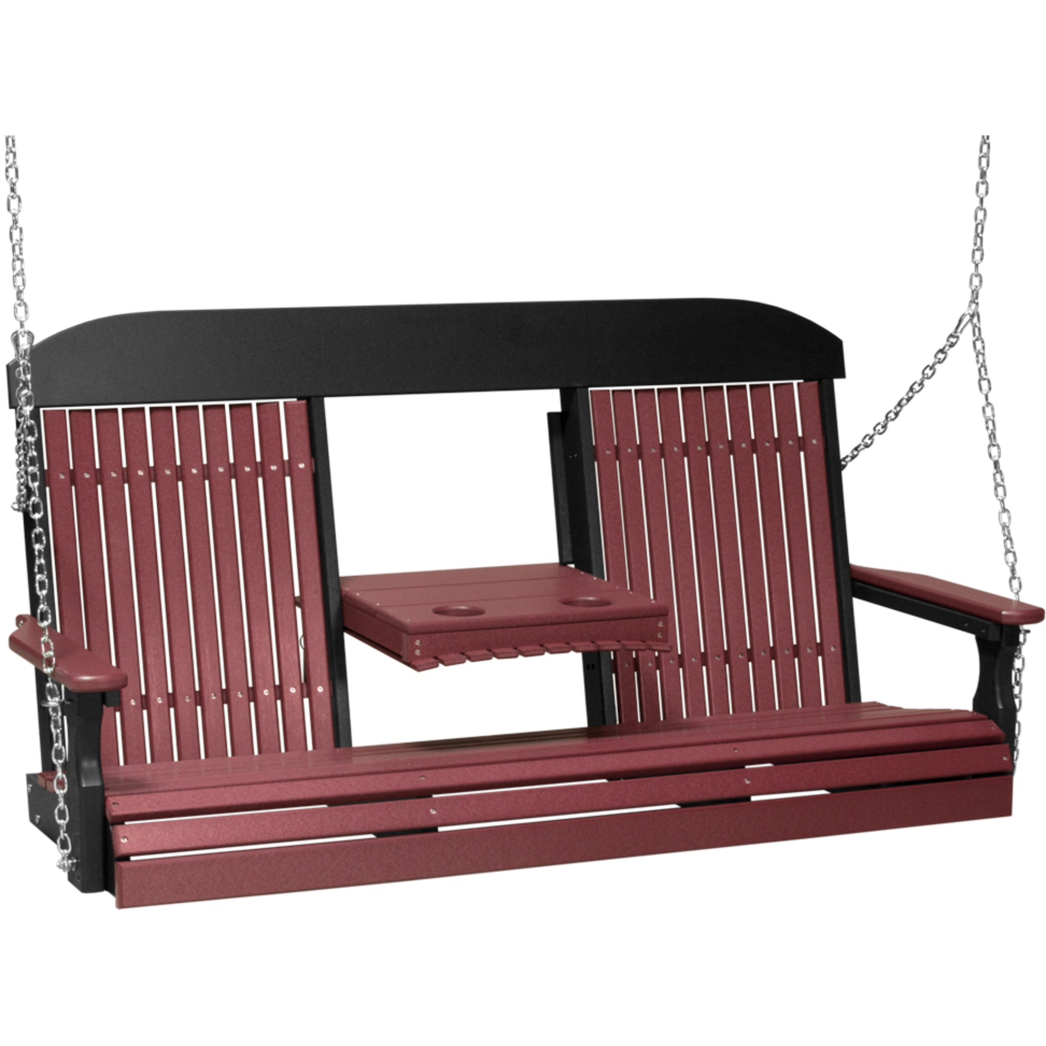LuxCraft 5′ Classic Swing Chair – Durable Poly Outdoor Porch Swing (5CPS)