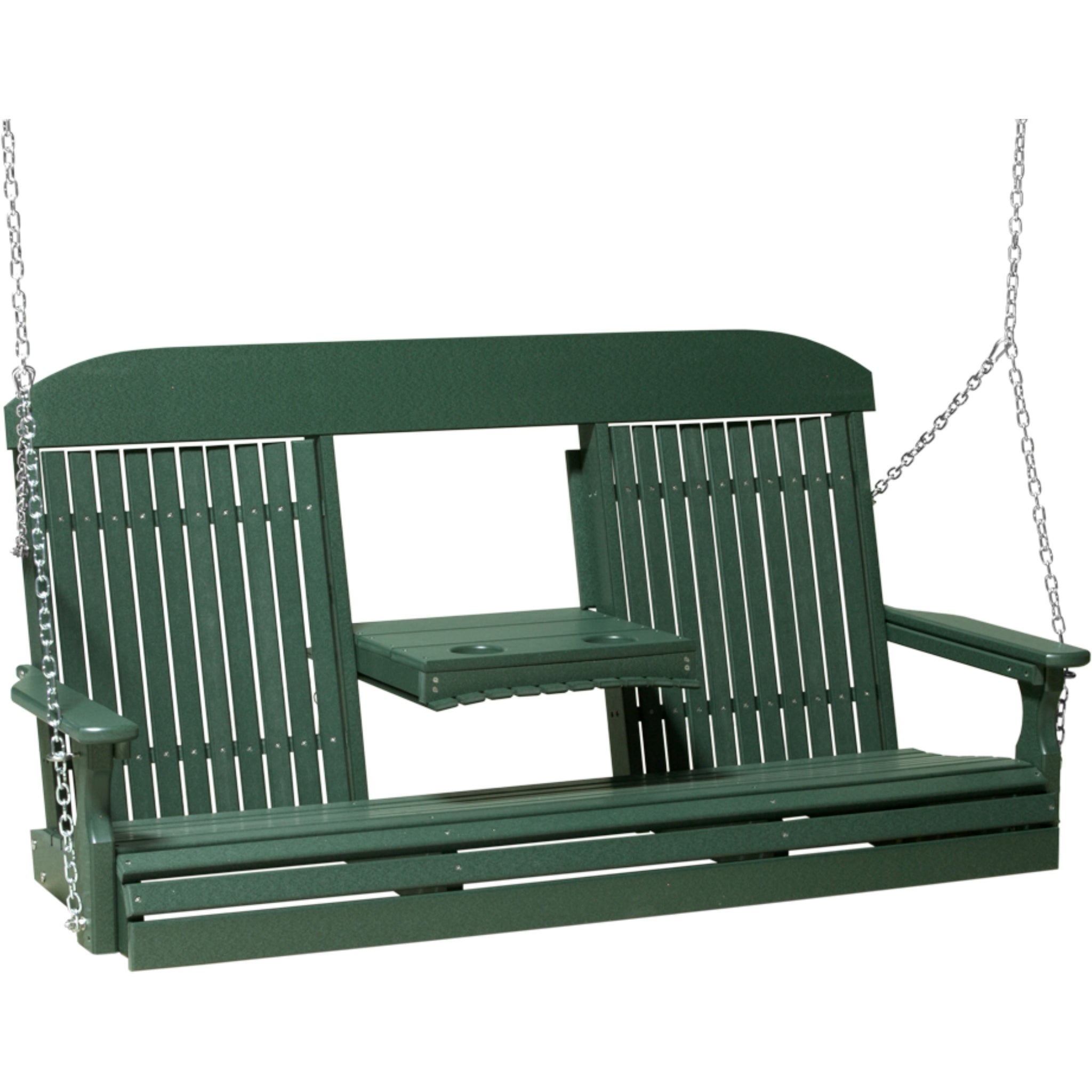 LuxCraft 5′ Classic Swing Chair – Durable Poly Outdoor Porch Swing (5CPS)