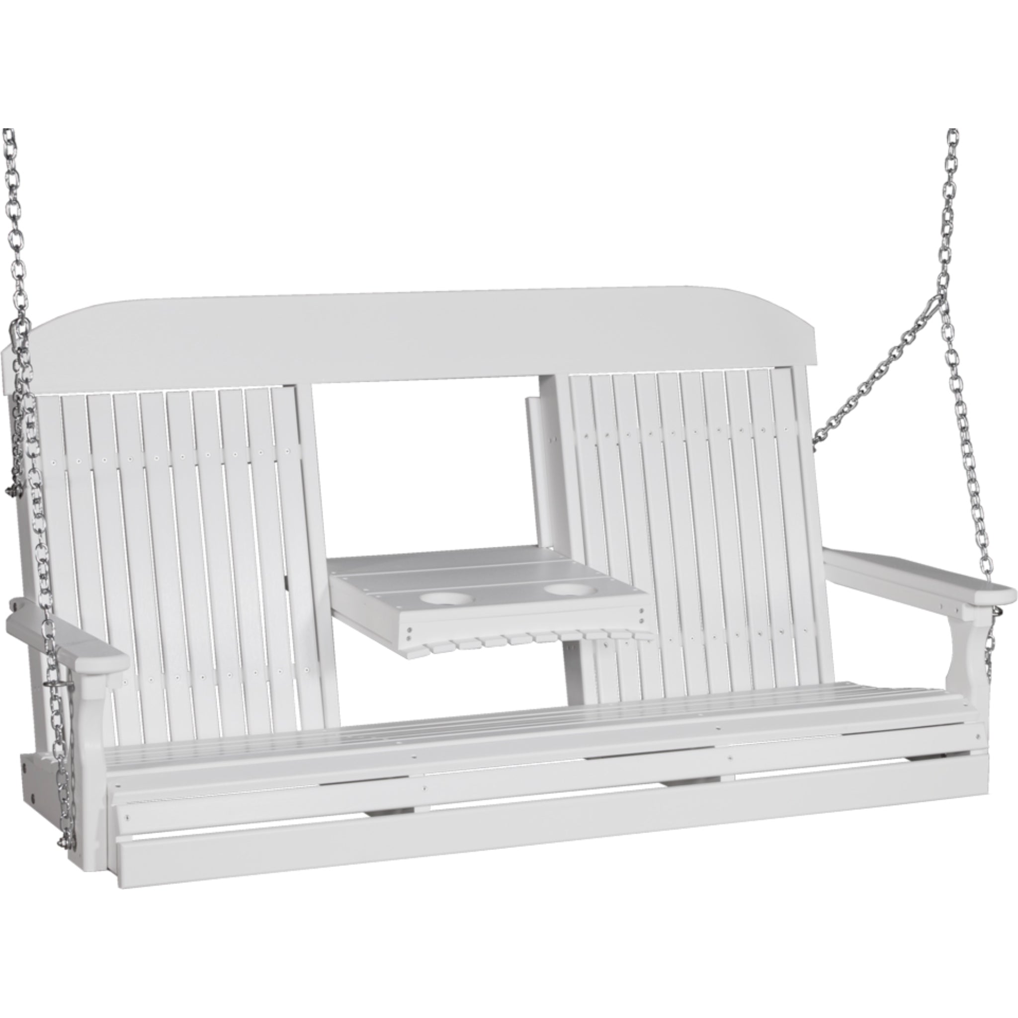 LuxCraft 5′ Classic Swing Chair – Durable Poly Outdoor Porch Swing (5CPS)