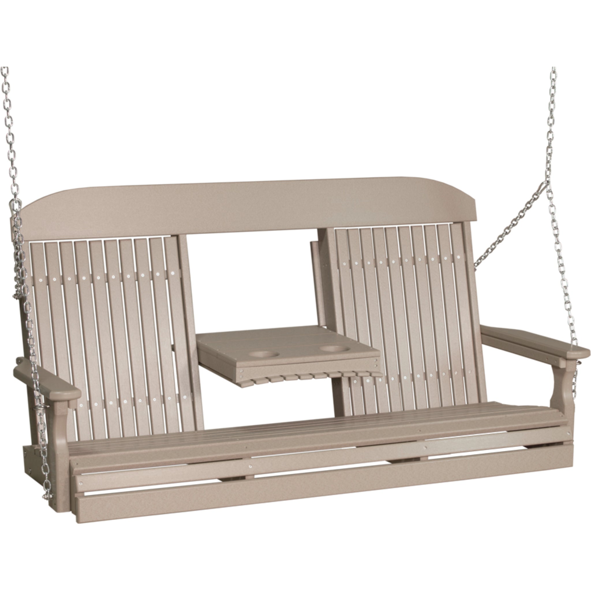 LuxCraft 5′ Classic Swing Chair – Durable Poly Outdoor Porch Swing (5CPS)