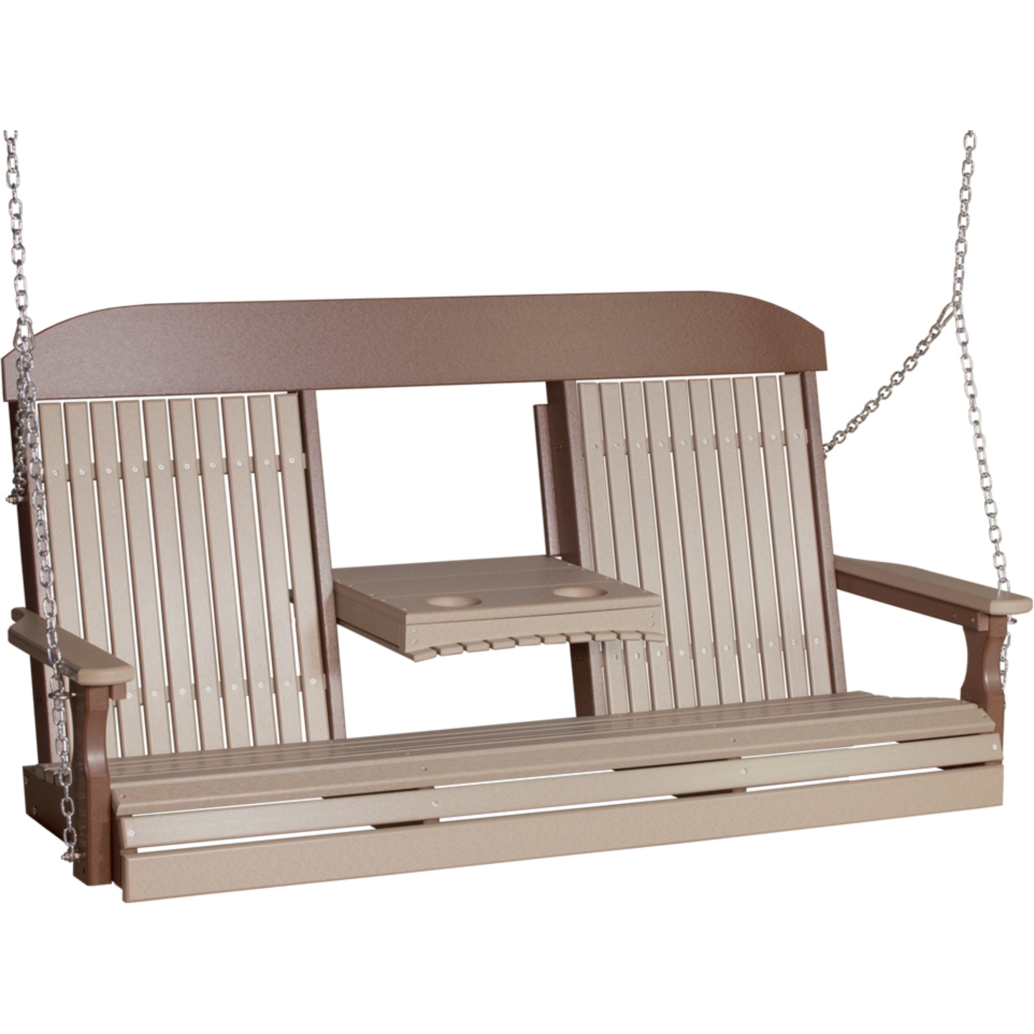 LuxCraft 5′ Classic Swing Chair – Durable Poly Outdoor Porch Swing (5CPS)