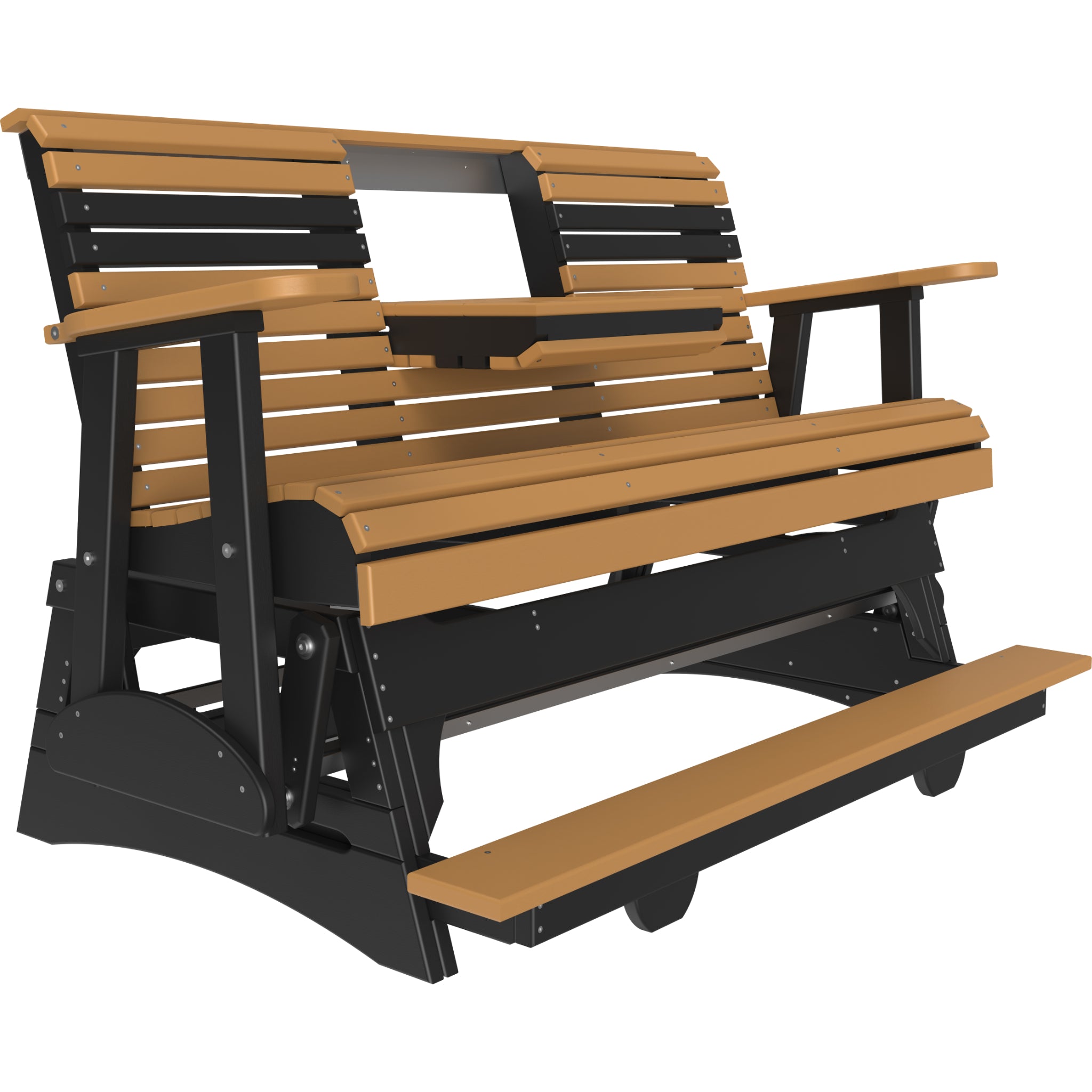 LuxCraft 5′ Plain Balcony Glider – Outdoor Poly Balcony Glider Bench (5PPBAG)