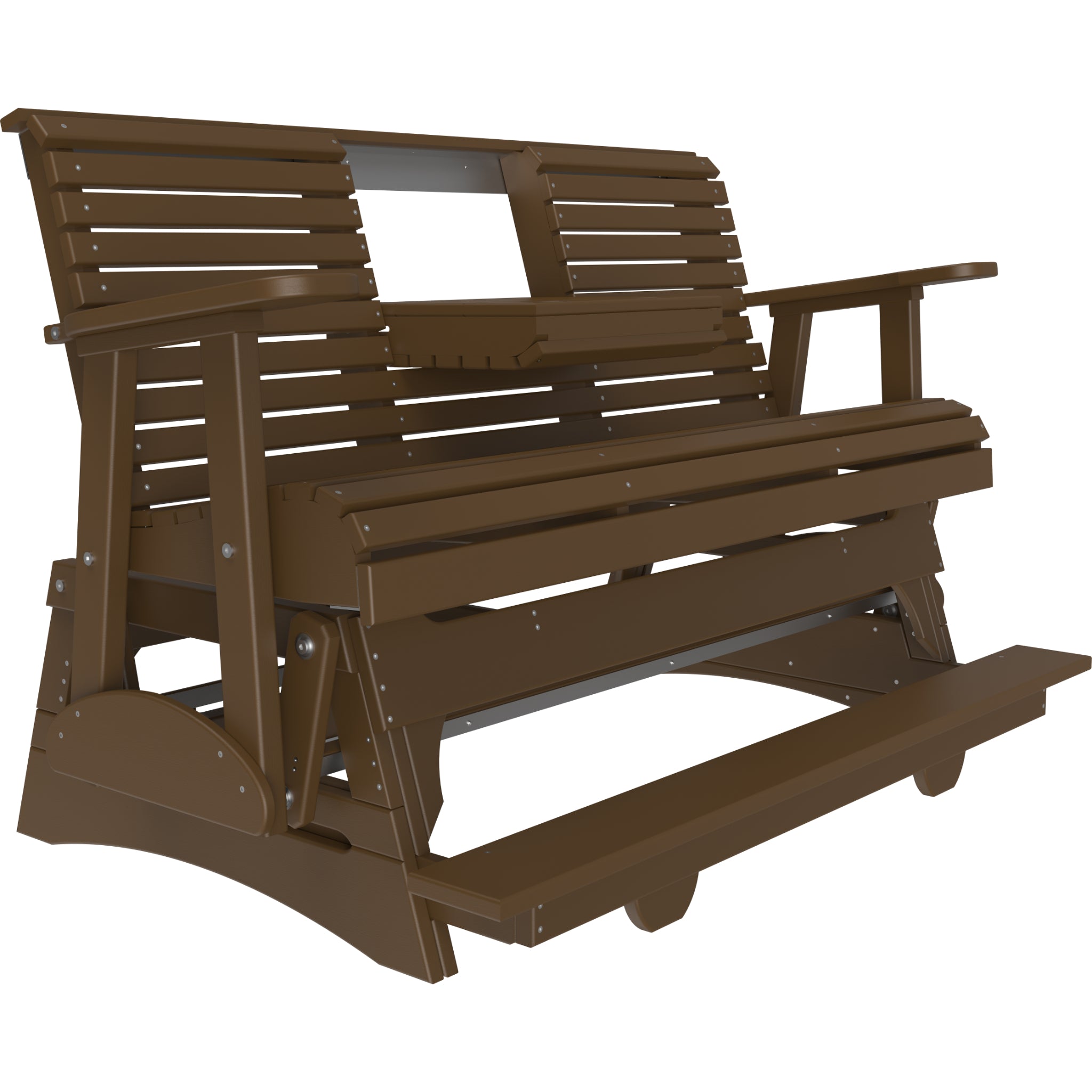 LuxCraft 5′ Plain Balcony Glider – Outdoor Poly Balcony Glider Bench (5PPBAG)
