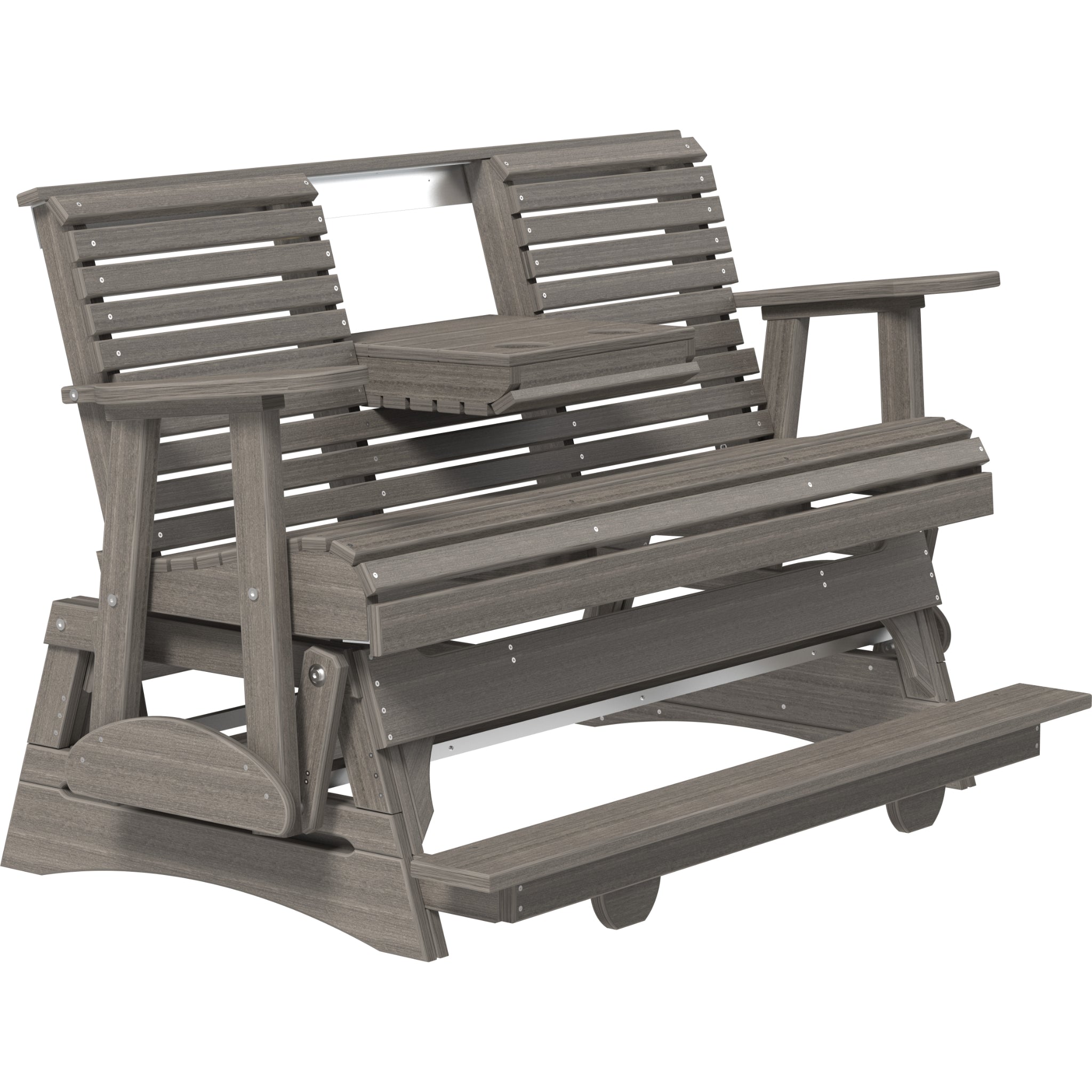 LuxCraft 5′ Plain Balcony Glider – Outdoor Poly Balcony Glider Bench (5PPBAG)