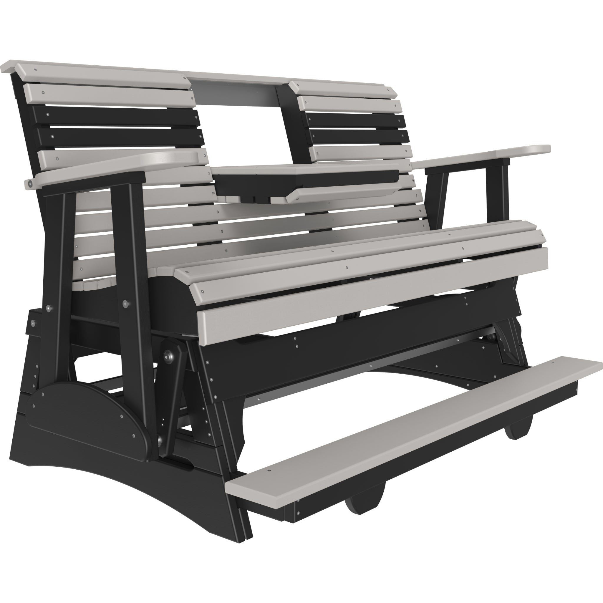 LuxCraft 5′ Plain Balcony Glider – Outdoor Poly Balcony Glider Bench (5PPBAG)