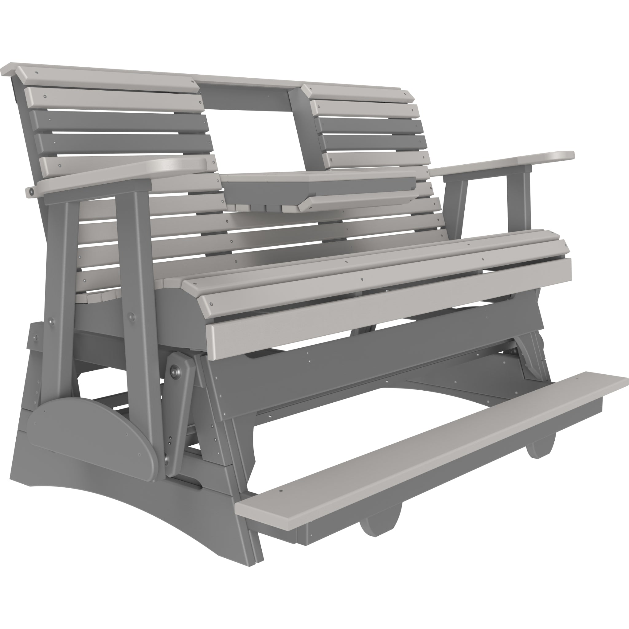 LuxCraft 5′ Plain Balcony Glider – Outdoor Poly Balcony Glider Bench (5PPBAG)