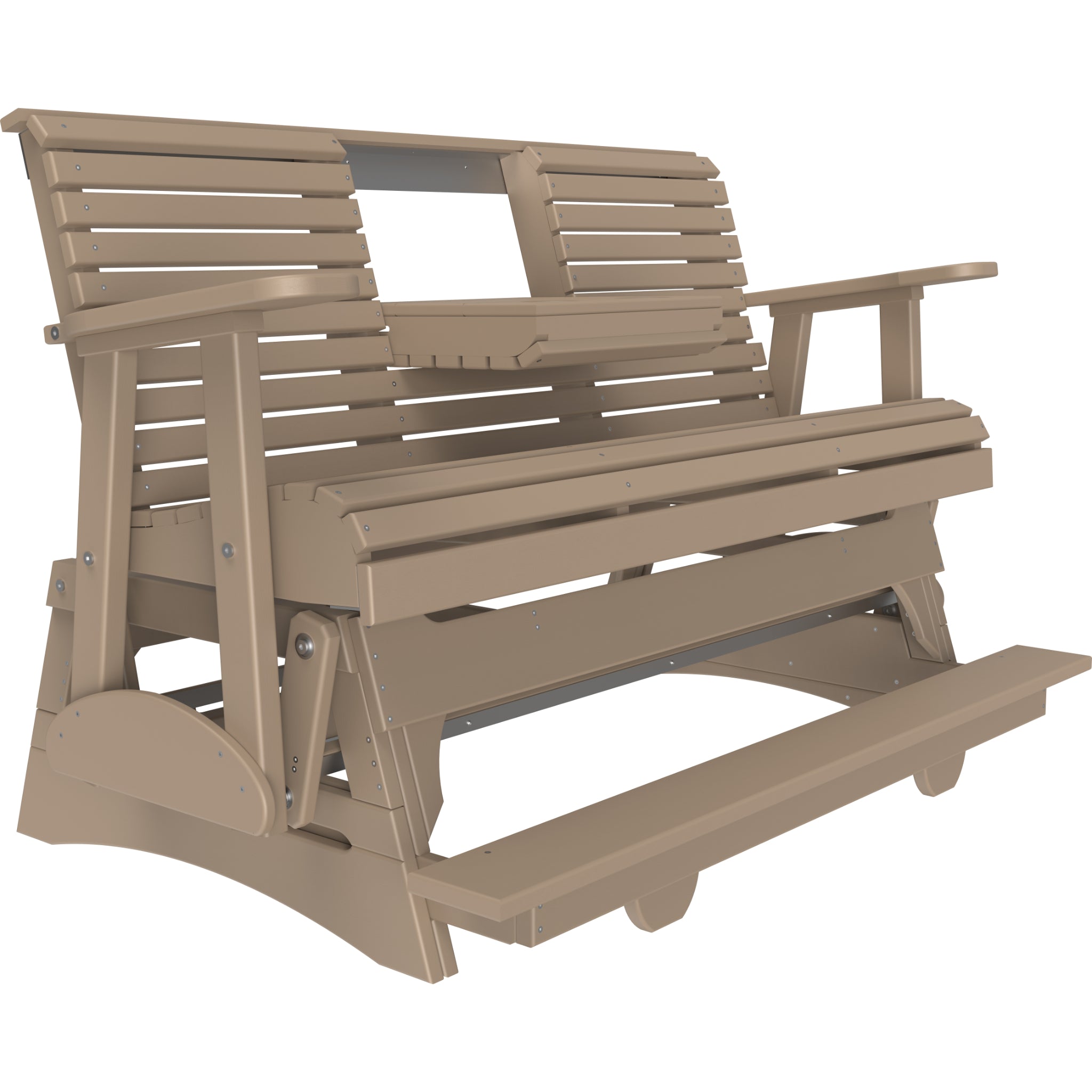 LuxCraft 5′ Plain Balcony Glider – Outdoor Poly Balcony Glider Bench (5PPBAG)