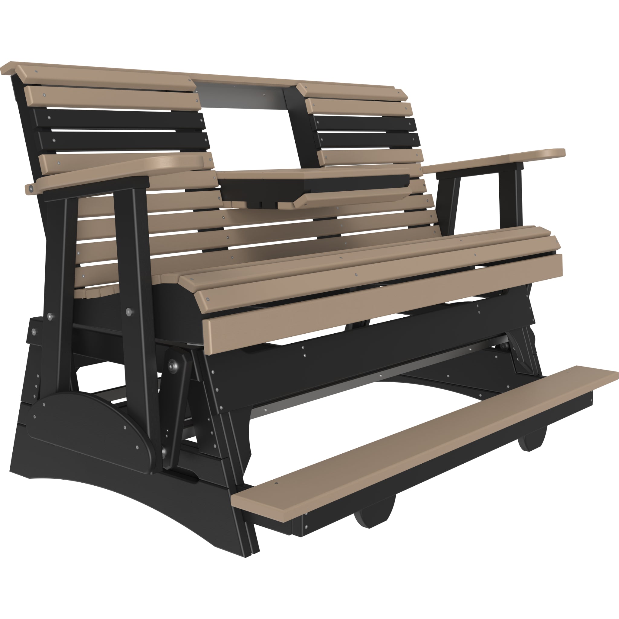 LuxCraft 5′ Plain Balcony Glider – Outdoor Poly Balcony Glider Bench (5PPBAG)