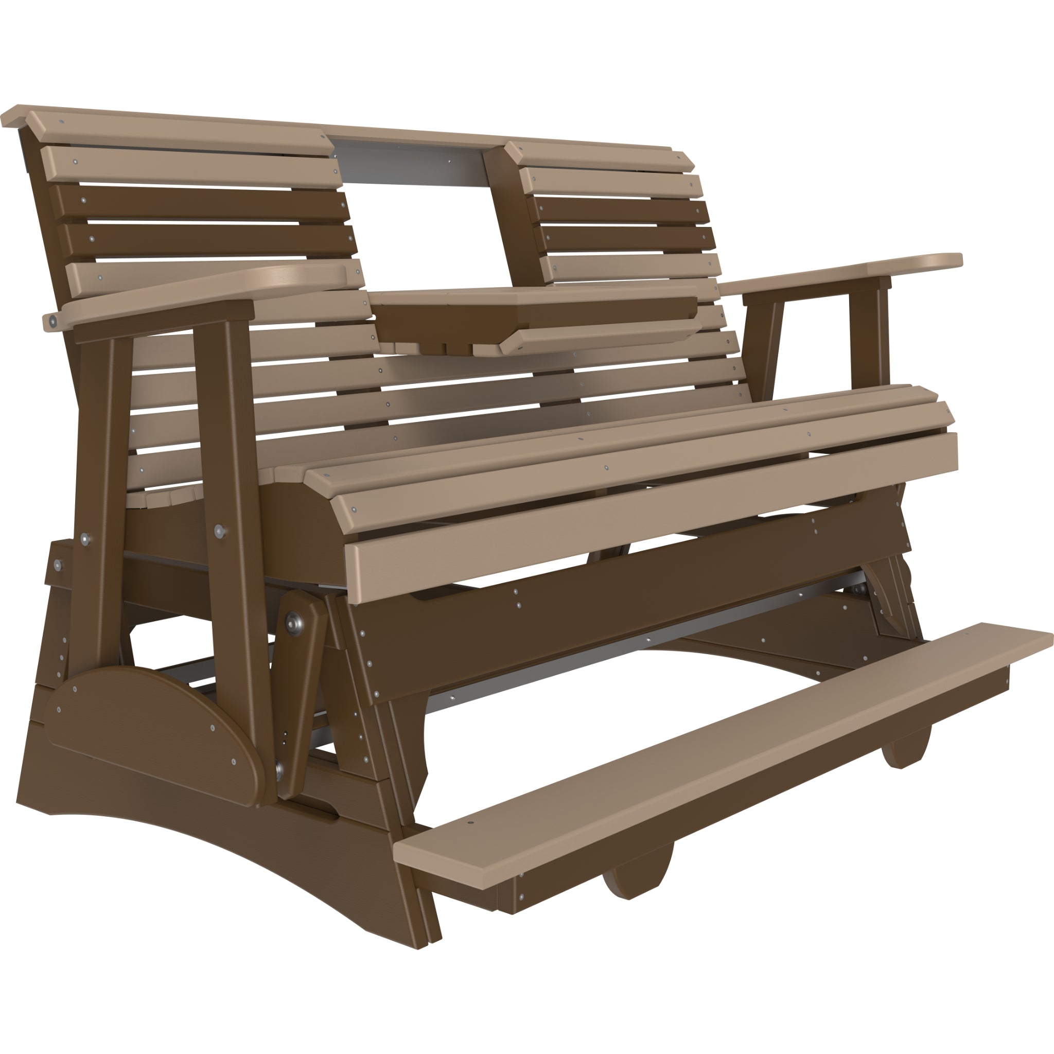 LuxCraft 5′ Plain Balcony Glider – Outdoor Poly Balcony Glider Bench (5PPBAG)
