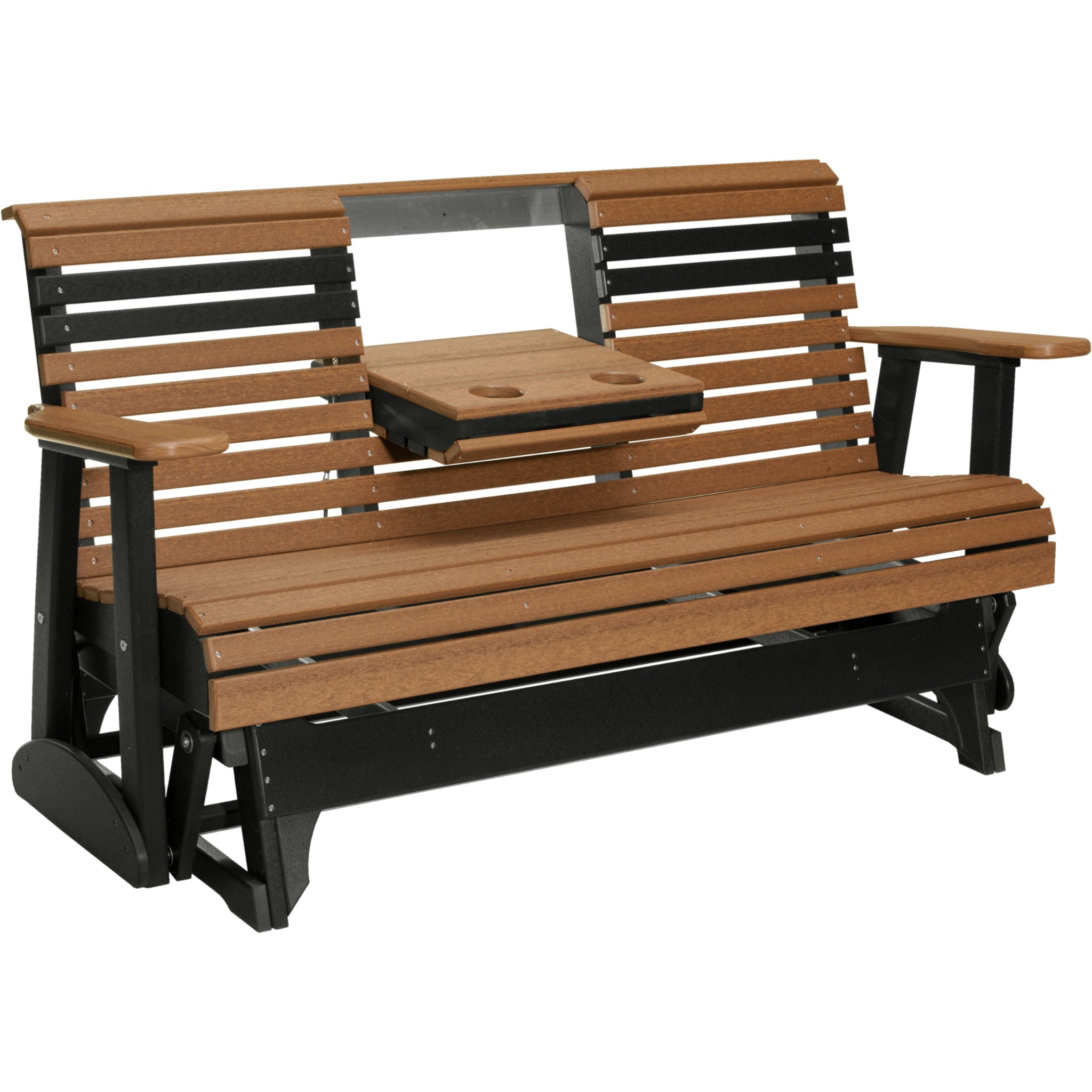 LuxCraft 5′ Plain Glider – Outdoor Poly Porch Glider Bench (5PPG)