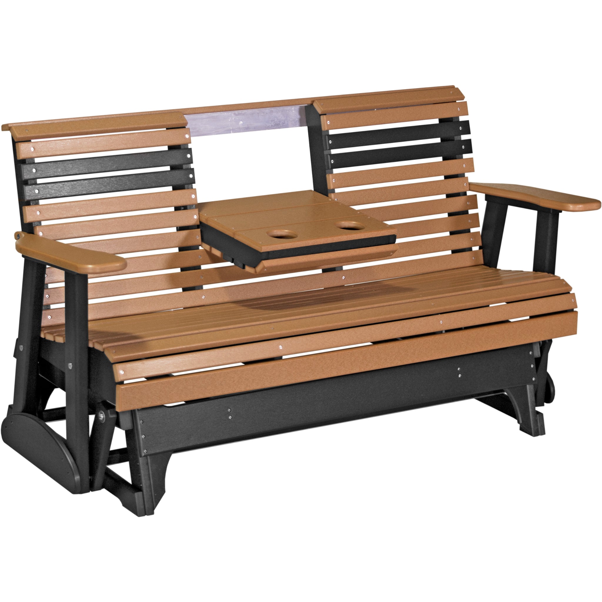 LuxCraft 5′ Plain Glider – Outdoor Poly Porch Glider Bench (5PPG)