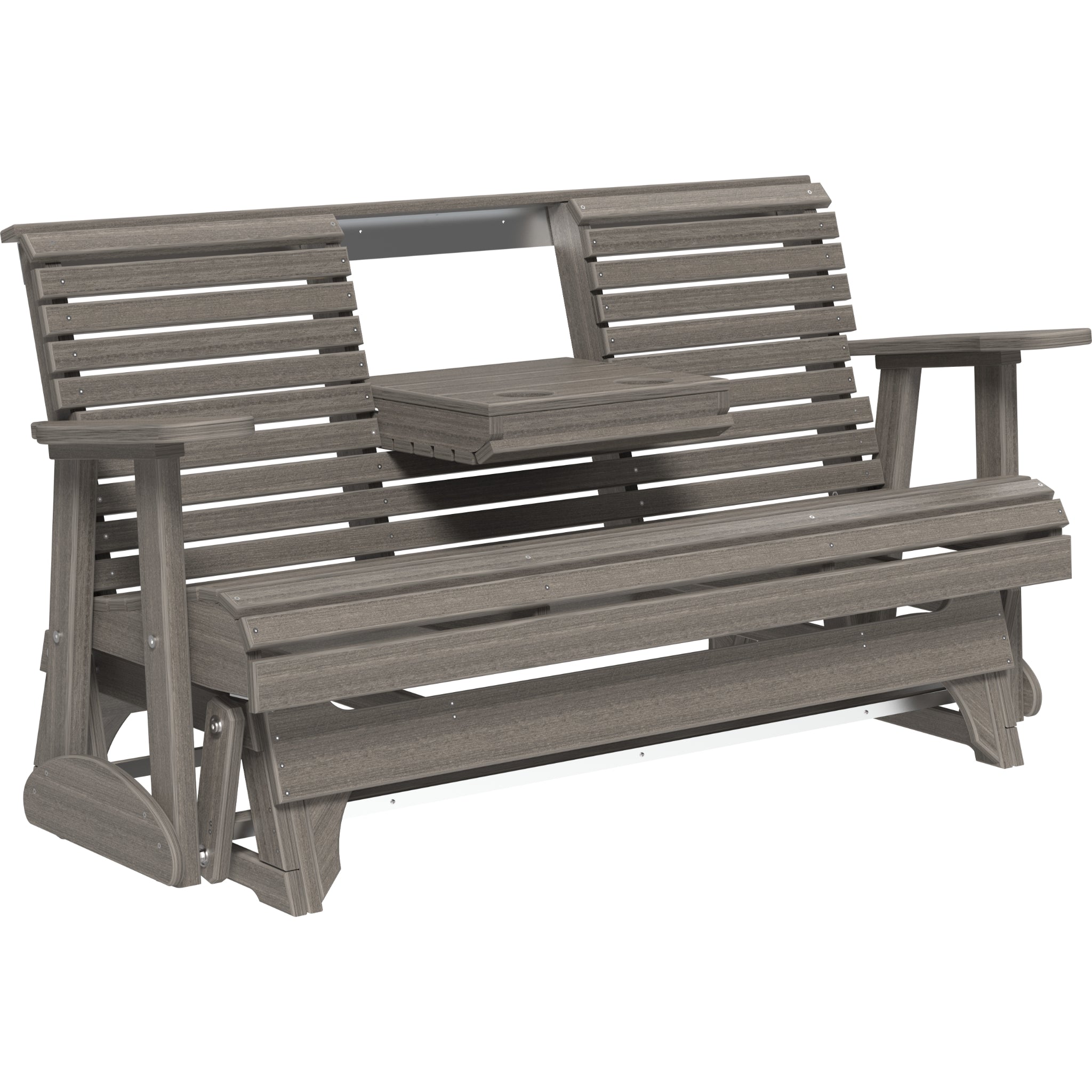 LuxCraft 5′ Plain Glider – Outdoor Poly Porch Glider Bench (5PPG)