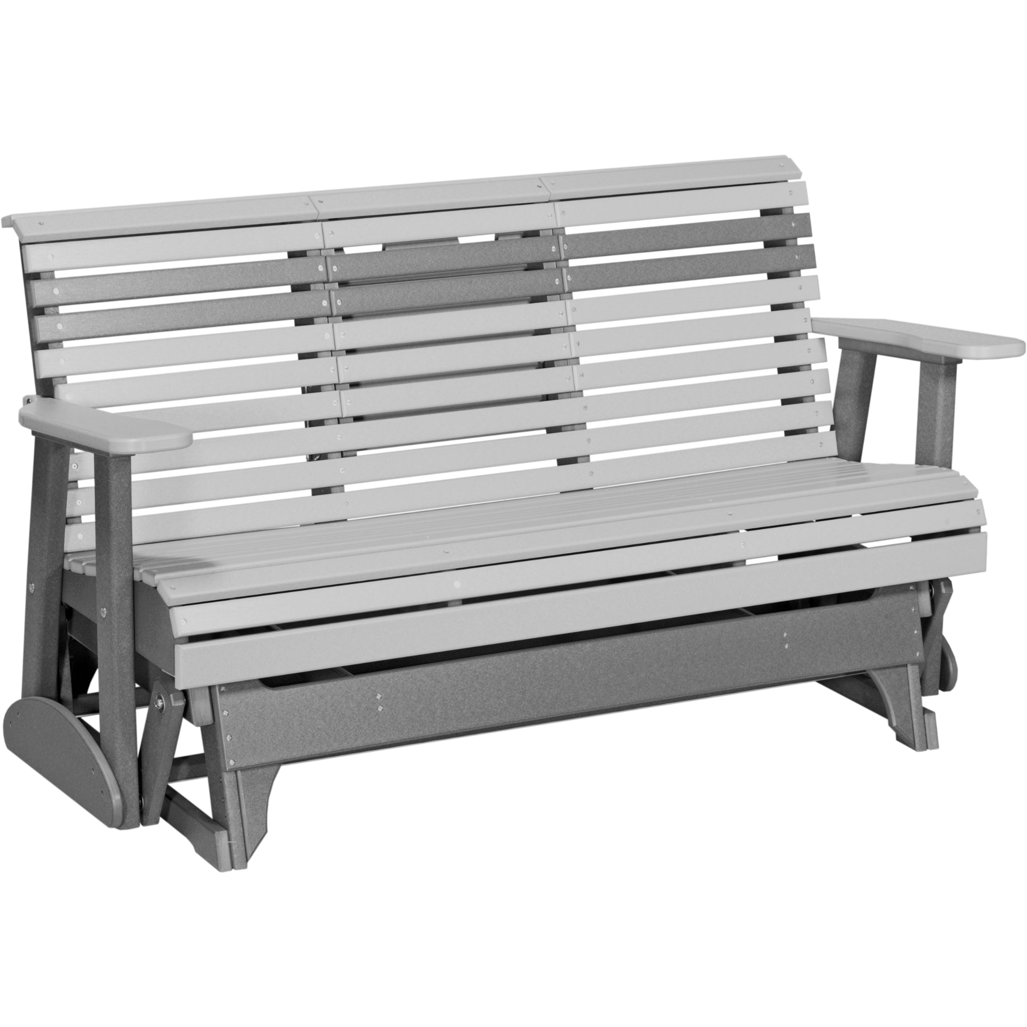 LuxCraft 5′ Plain Glider – Outdoor Poly Porch Glider Bench (5PPG)