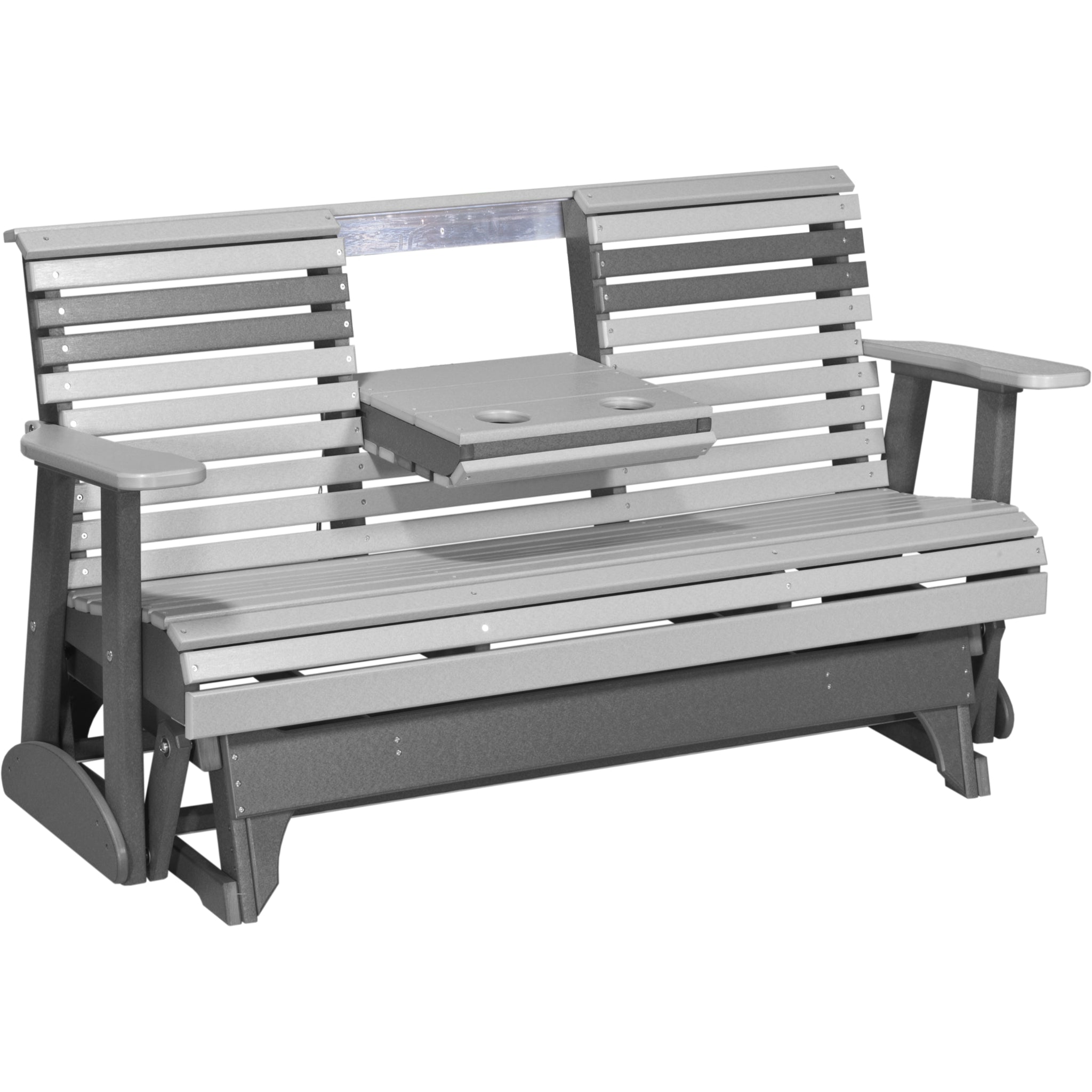 LuxCraft 5′ Plain Glider – Outdoor Poly Porch Glider Bench (5PPG)