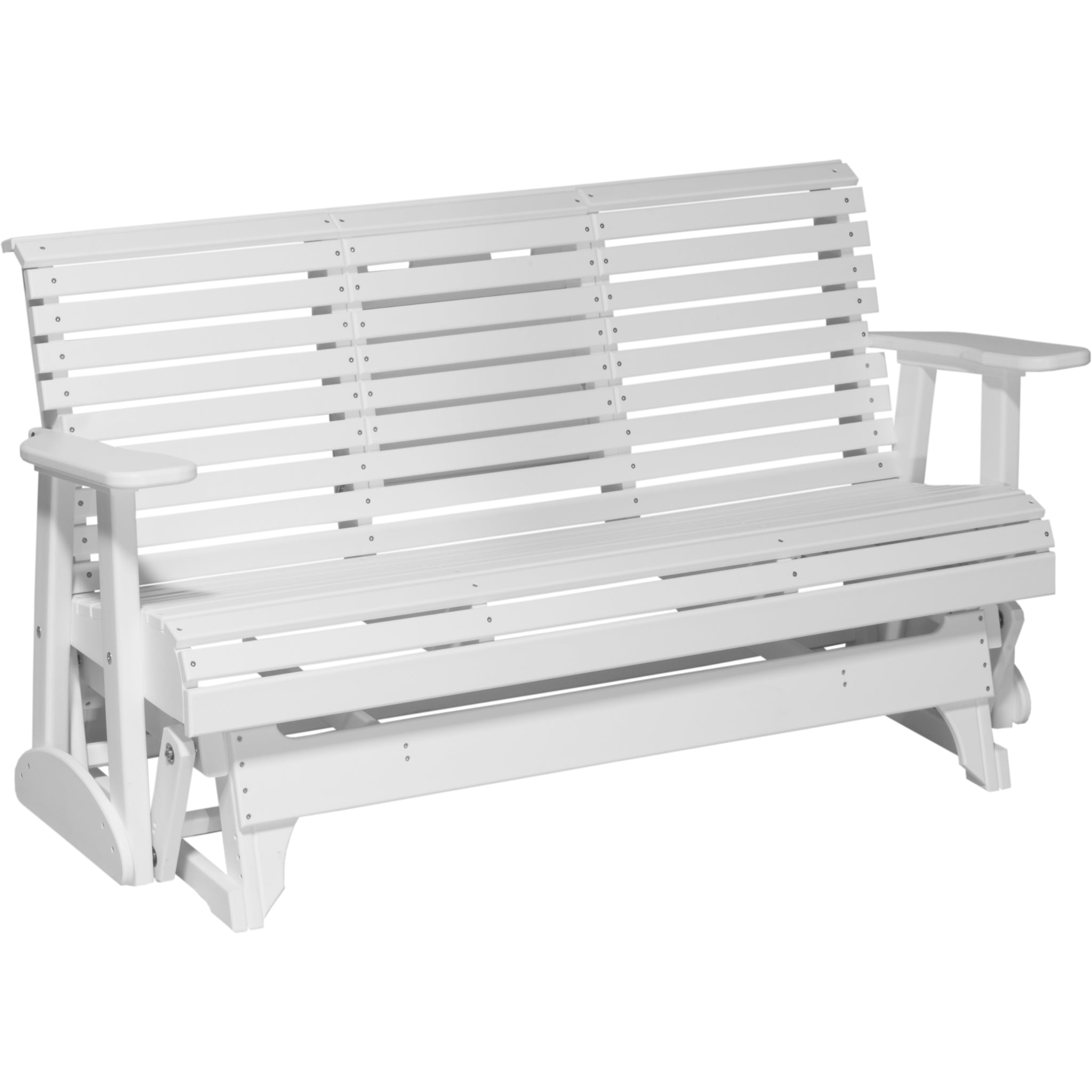 LuxCraft 5′ Plain Glider – Outdoor Poly Porch Glider Bench (5PPG)