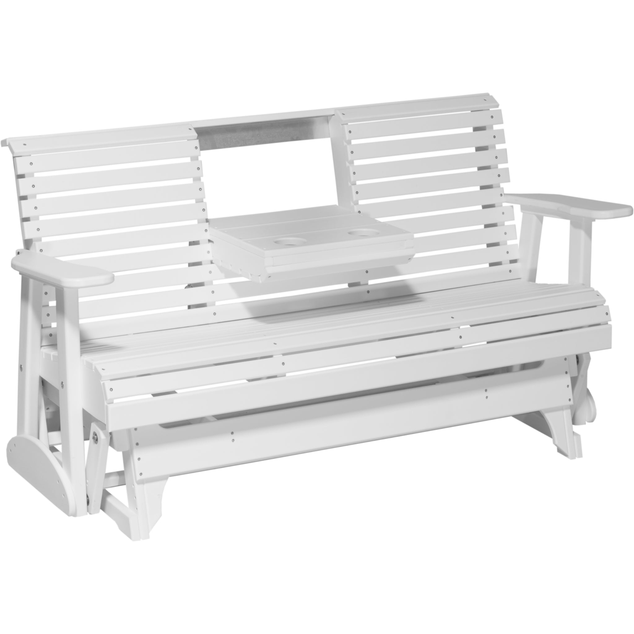 LuxCraft 5′ Plain Glider – Outdoor Poly Porch Glider Bench (5PPG)