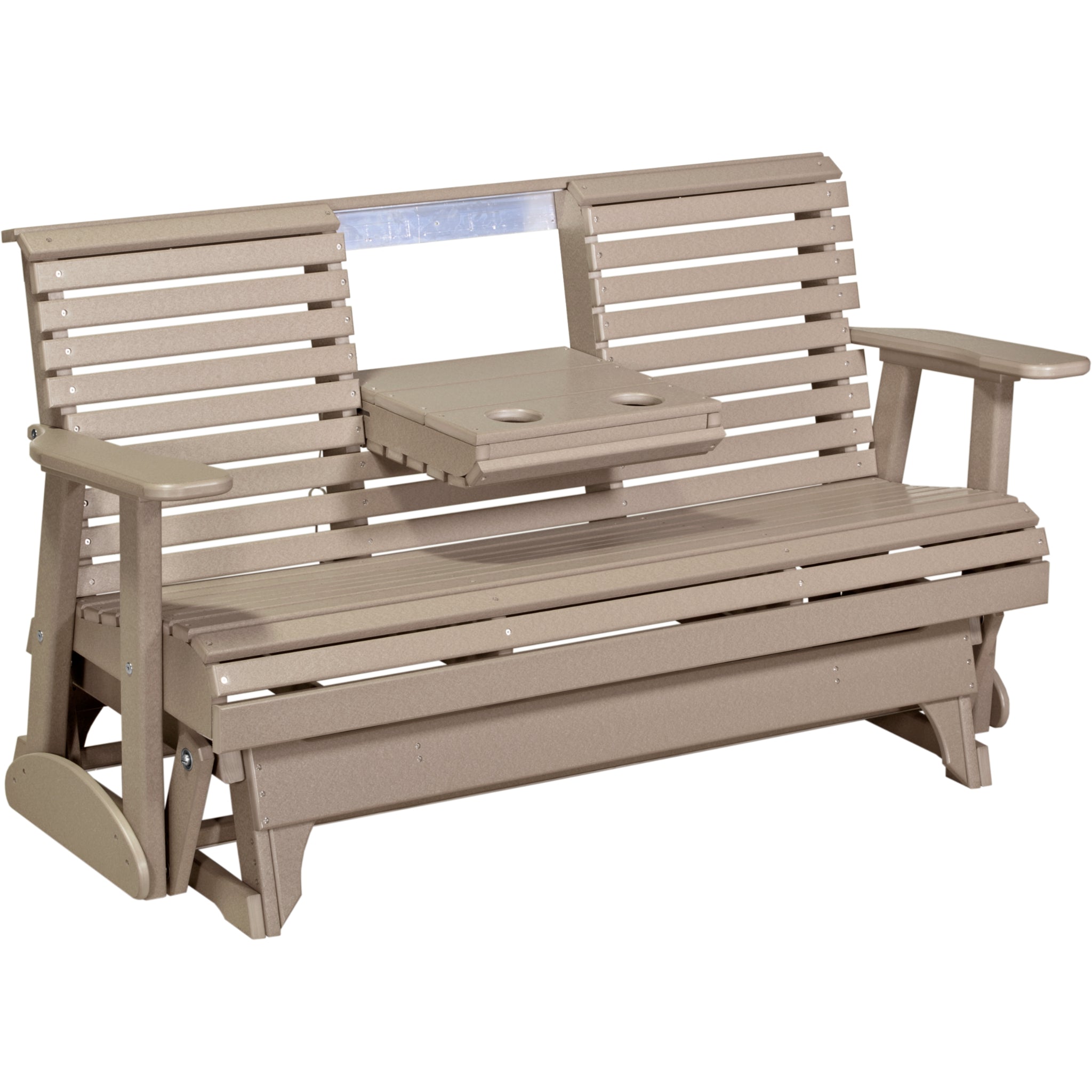 LuxCraft 5′ Plain Glider – Outdoor Poly Porch Glider Bench (5PPG)