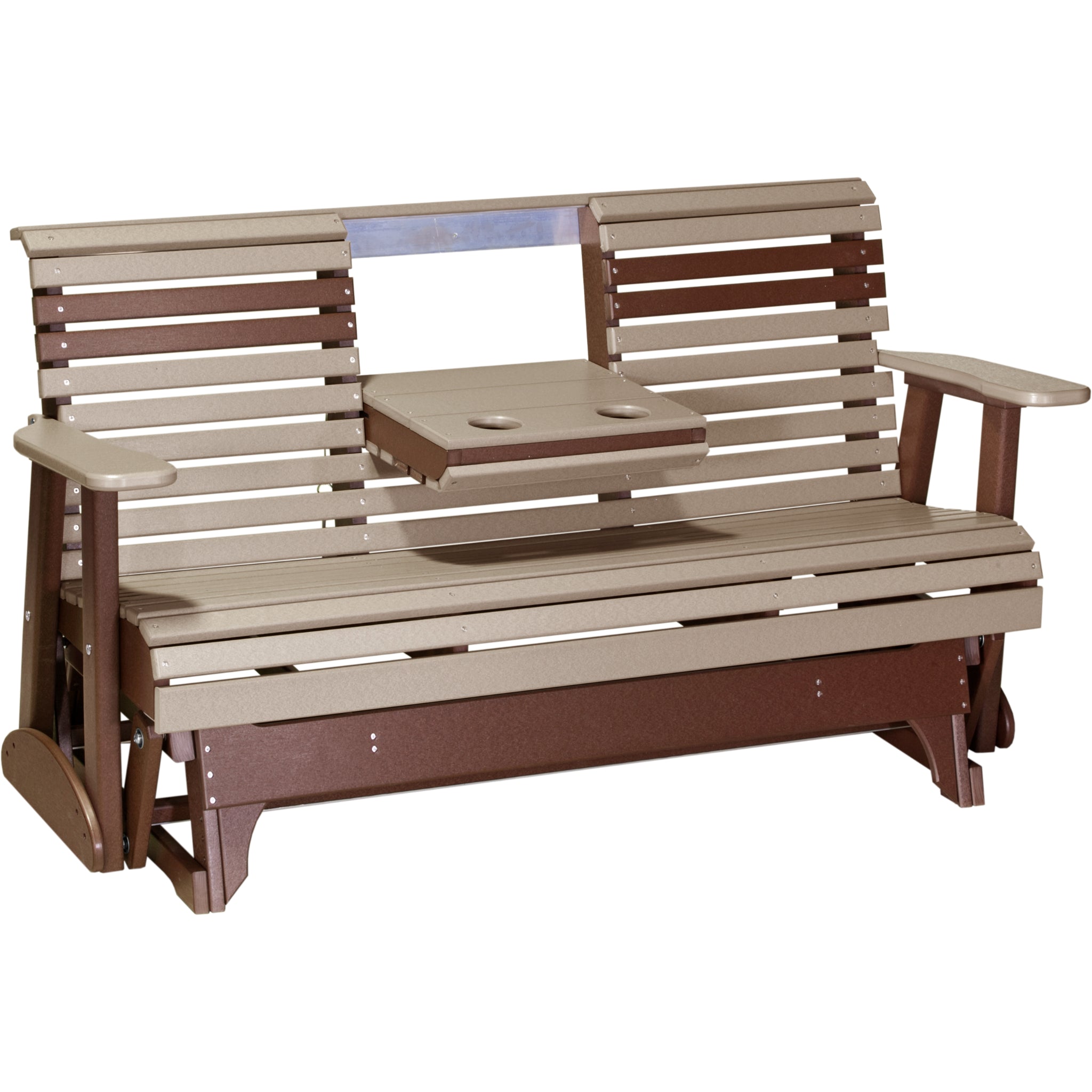 LuxCraft 5′ Plain Glider – Outdoor Poly Porch Glider Bench (5PPG)