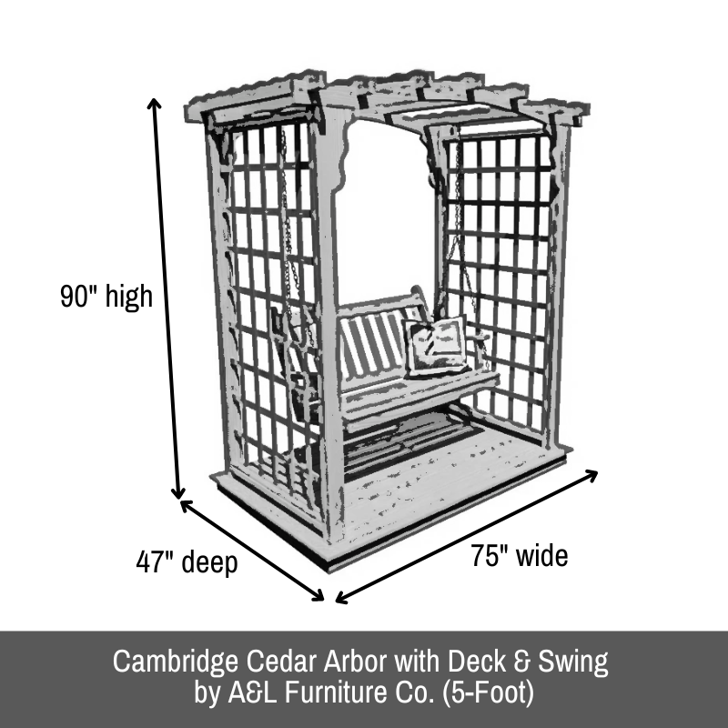 Cambridge Pine Arbor with Deck & Swing