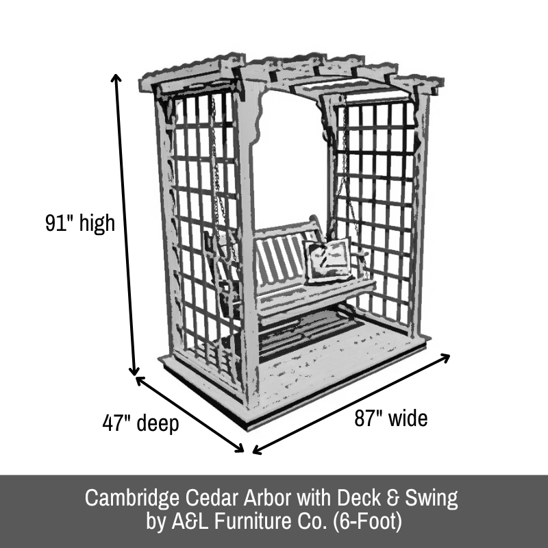 Cambridge Pine Arbor with Deck & Swing